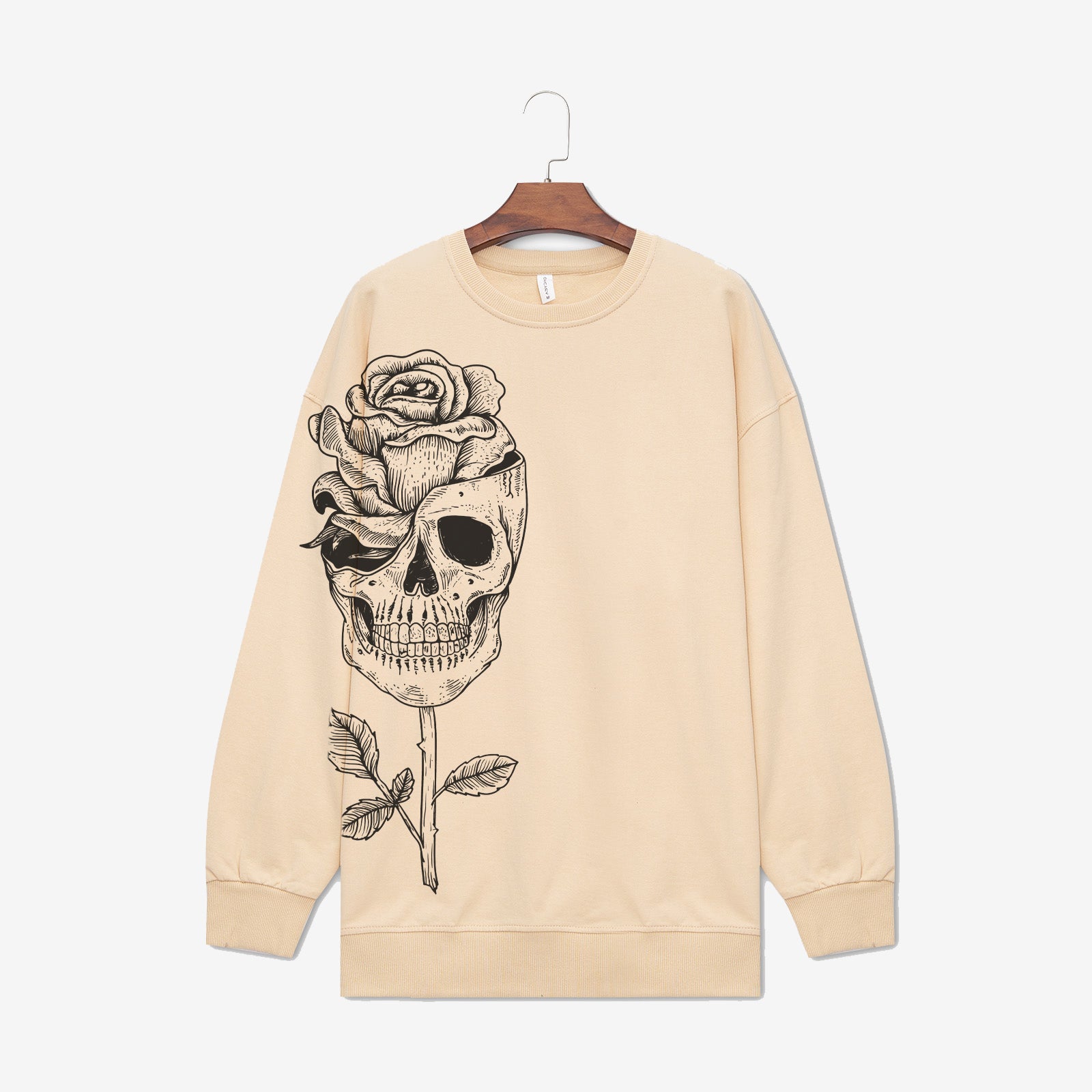 Minnieskull Skull Rose Print Designer Sweatshirt
