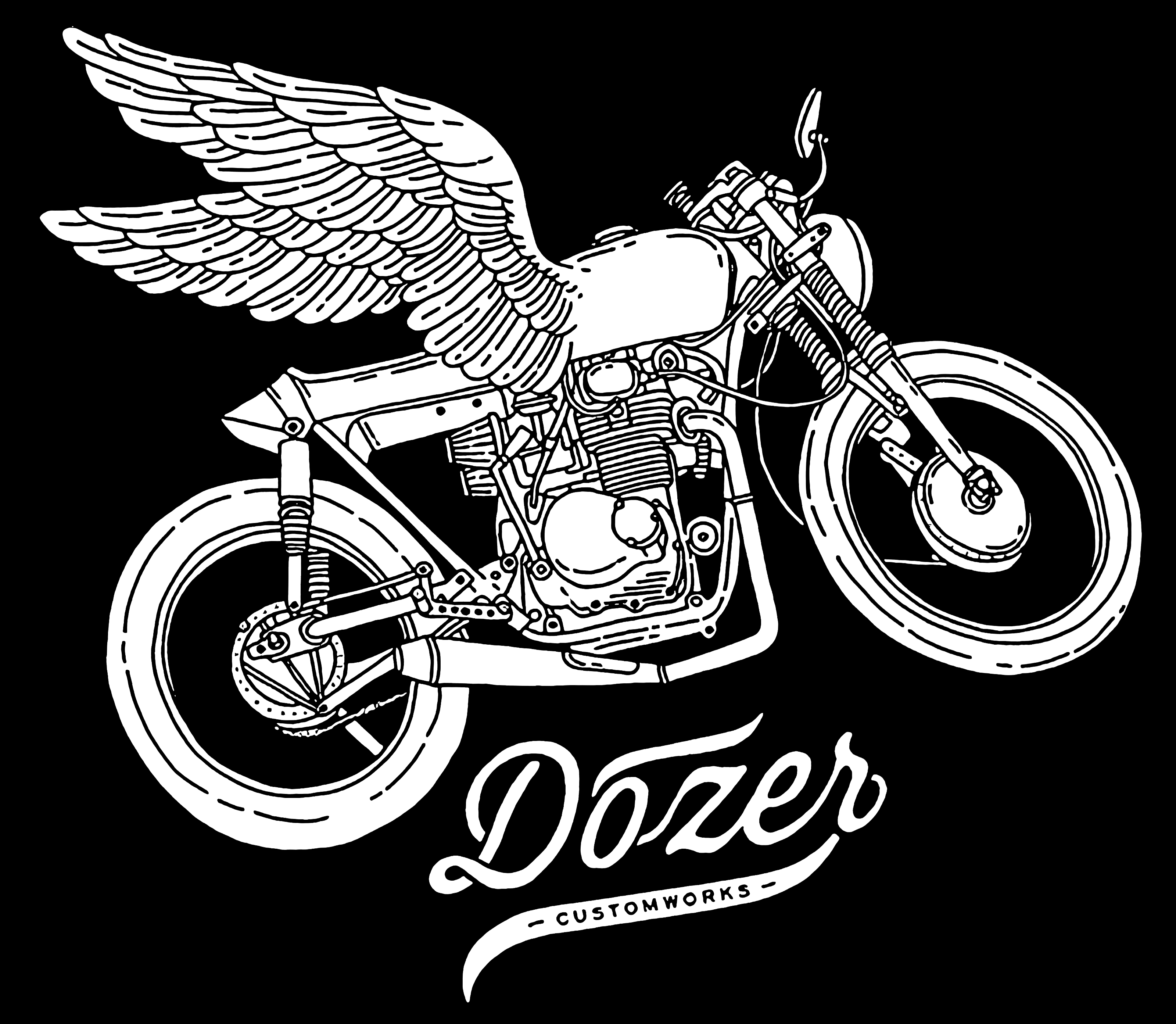 Minnieskull Designer Motorcycle With Wings Creative Printed T-Shirt - chicyea