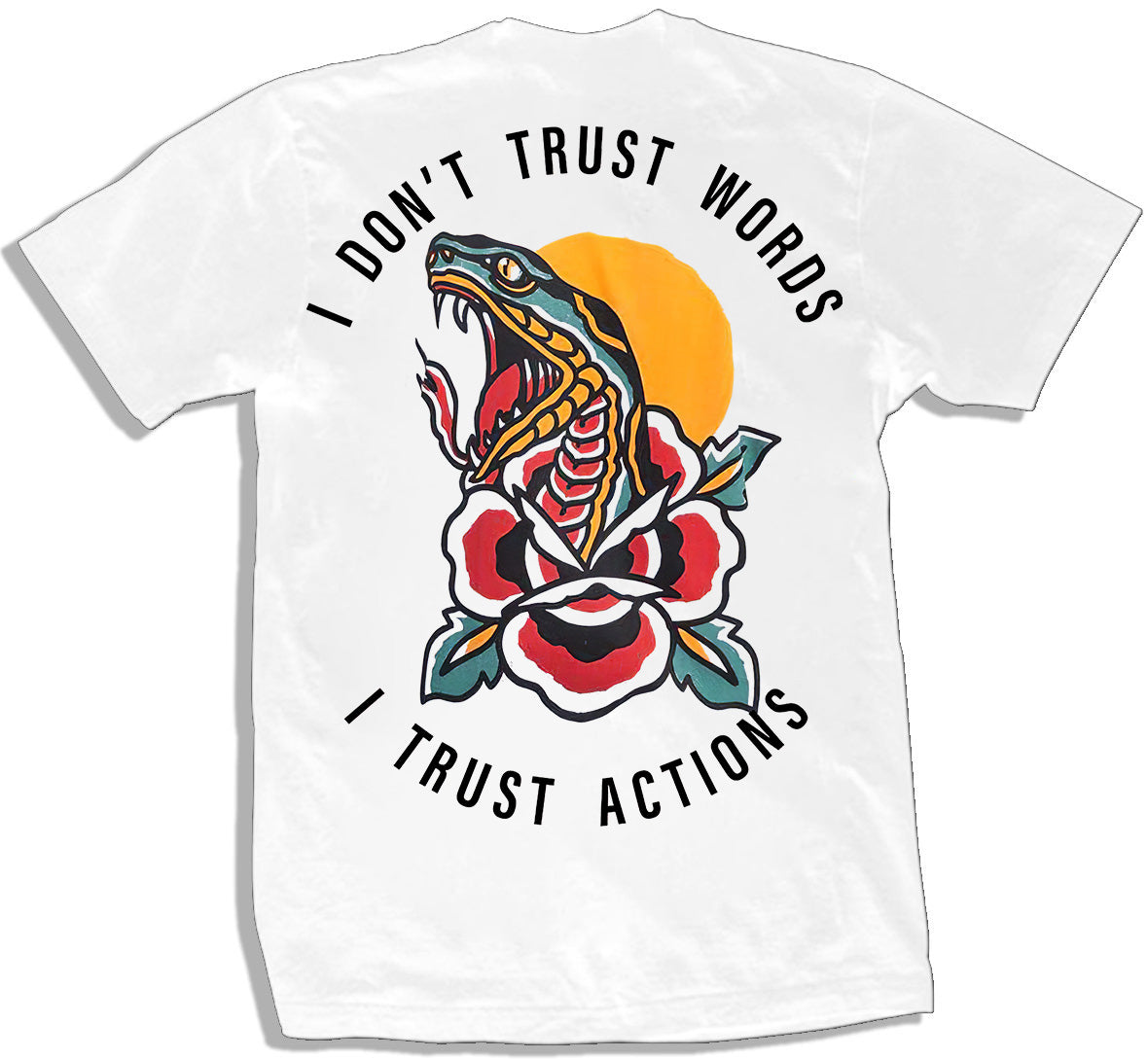 Uprandy I Don'T Trust Words Snake Printed T-Shirt - chicyea
