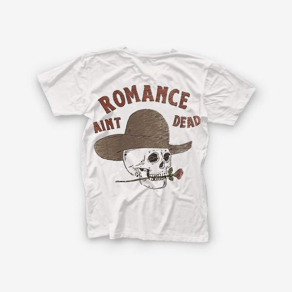 Uprandy Romance Skull With Rose Printed T-Shirt - chicyea