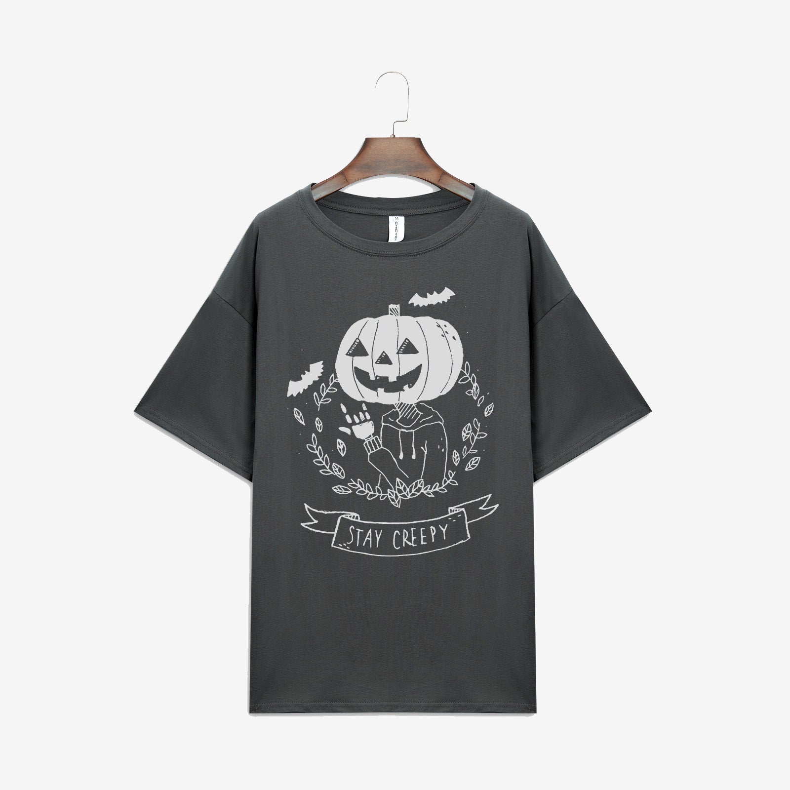 Minnieskull Stay Creepy Pumpkin Head Skull T-Shirt - chicyea