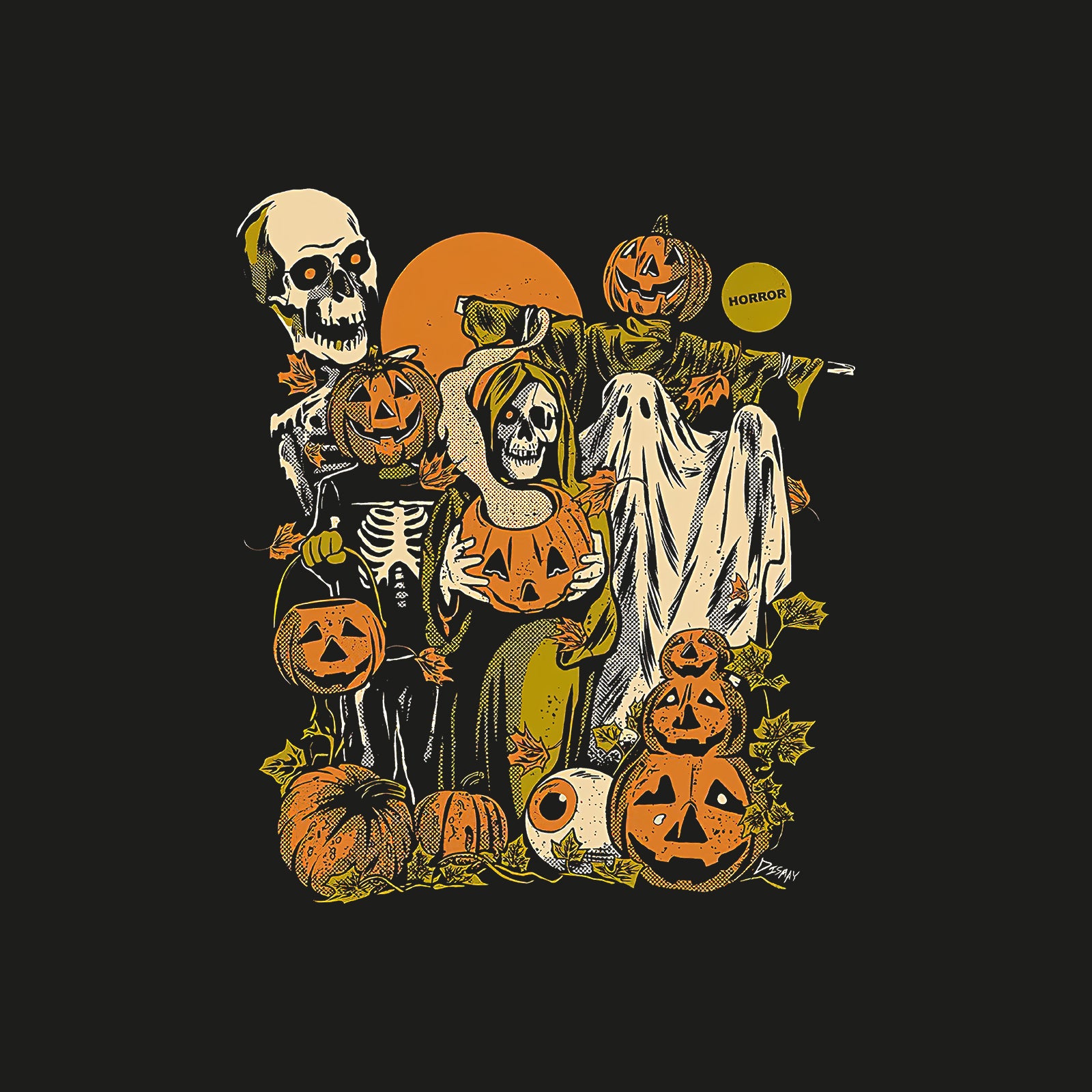 Minnieskull Halloween Pumpkin Skull Print Reaper Sweatshirt - chicyea