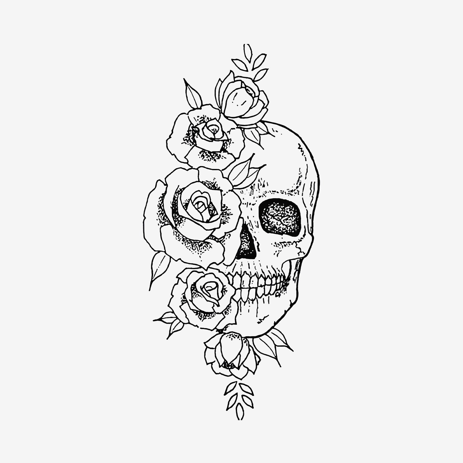Minnieskull Beautiful Rose Skull Printed Designer Sweatshirt - chicyea