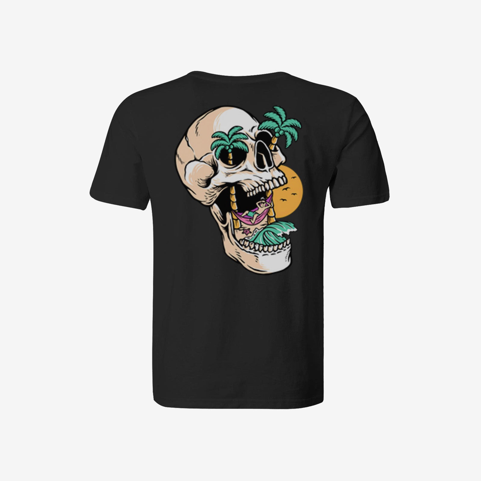 Uprandy Coconut Tree Skull Graphic Art T-Shirt - chicyea