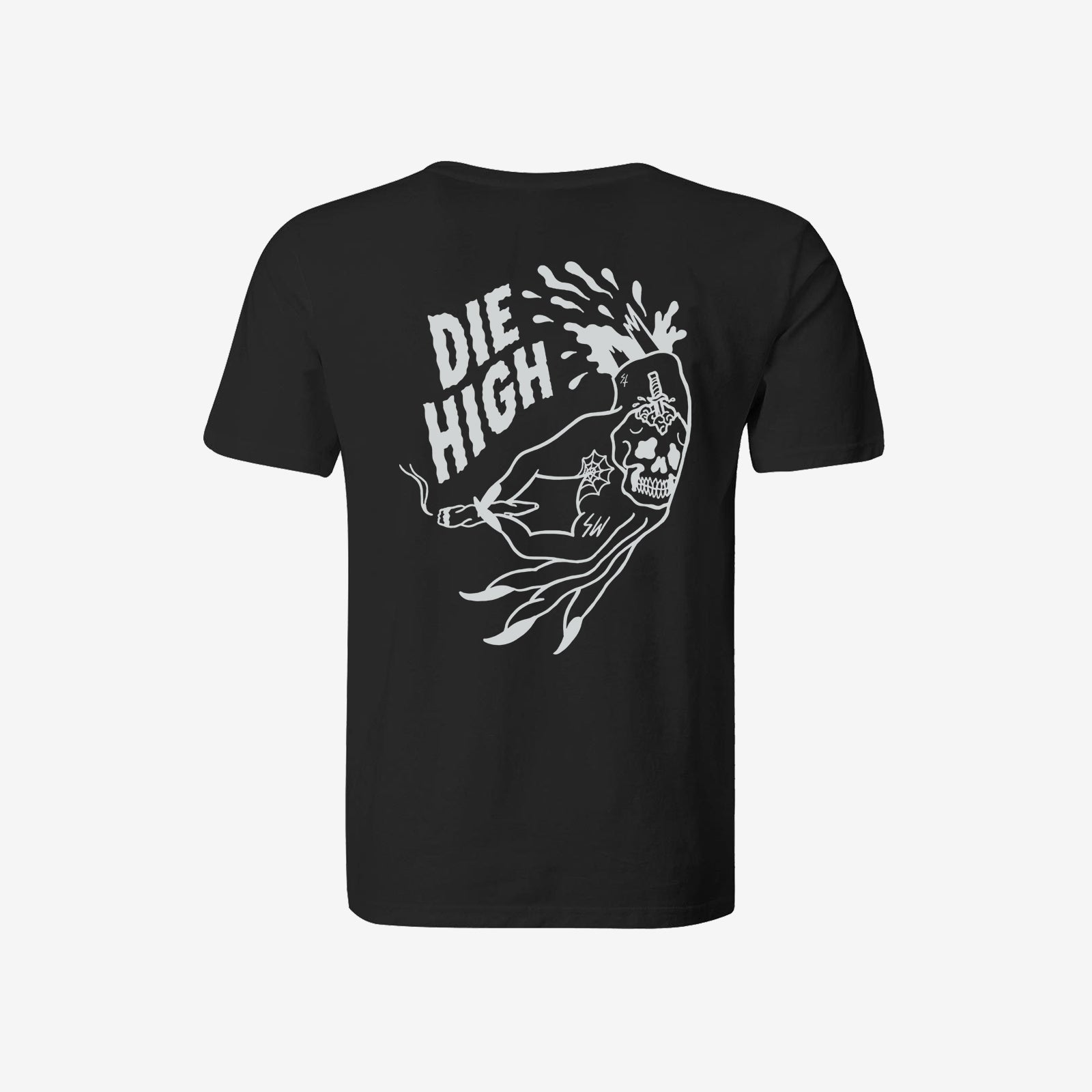 Uprandy Die High Skull Print Designer T-Shirt - chicyea