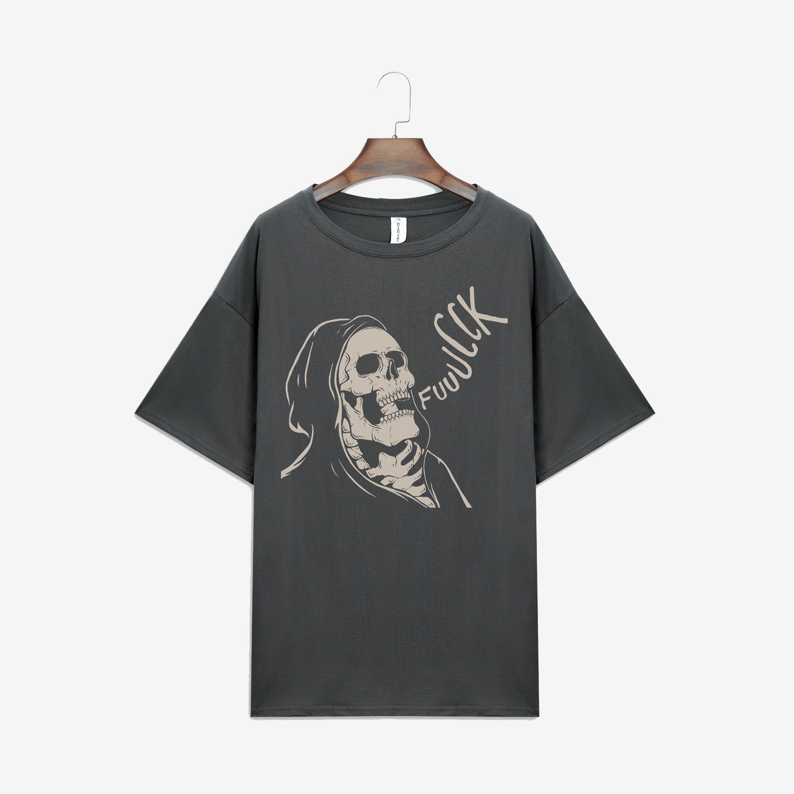 Minnieskull Cool Skull Shout Print Plus Casual T-Shirt - chicyea