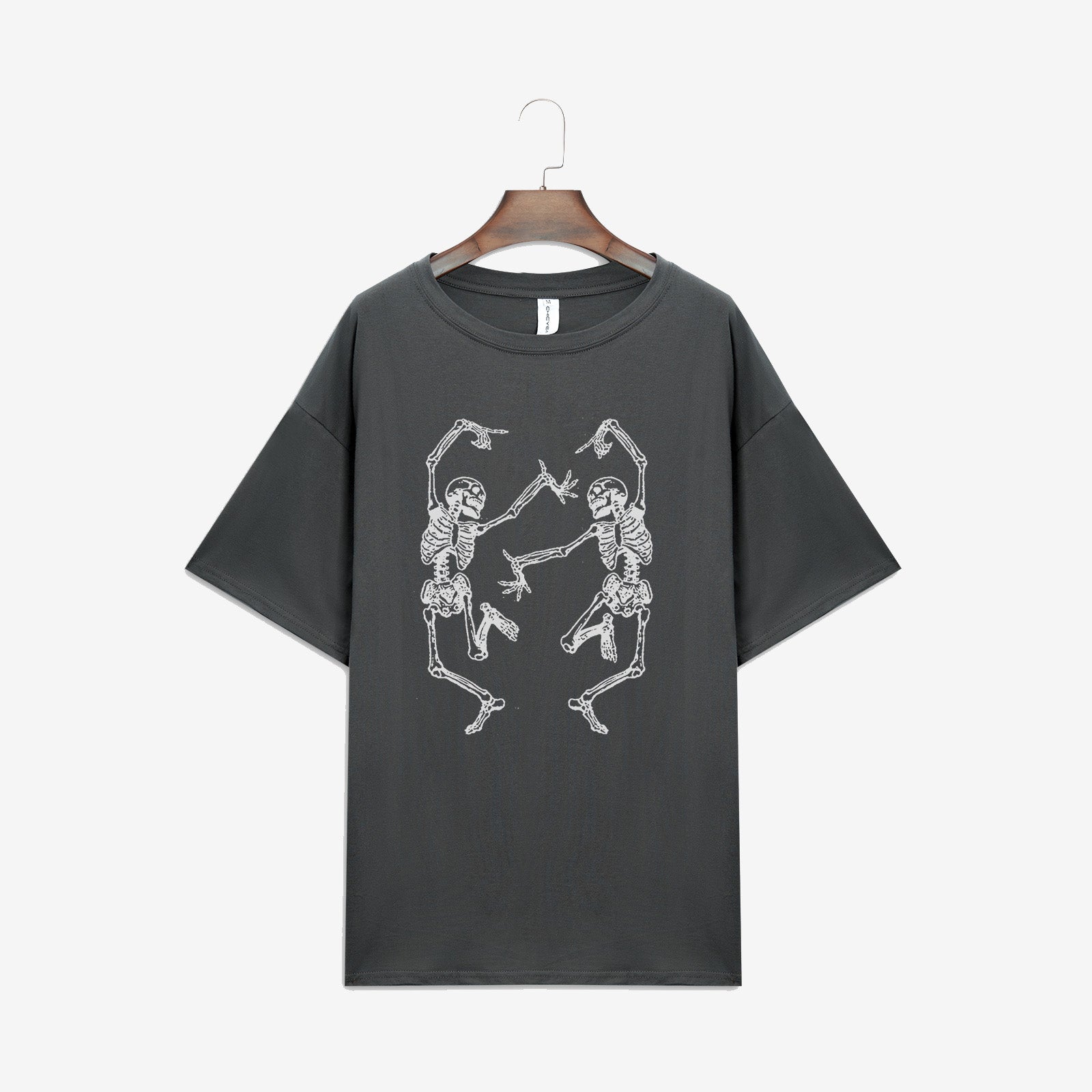 Minnieskull Cool Happy Dancing Skeleton Printed Women Plus T-Shirt - chicyea
