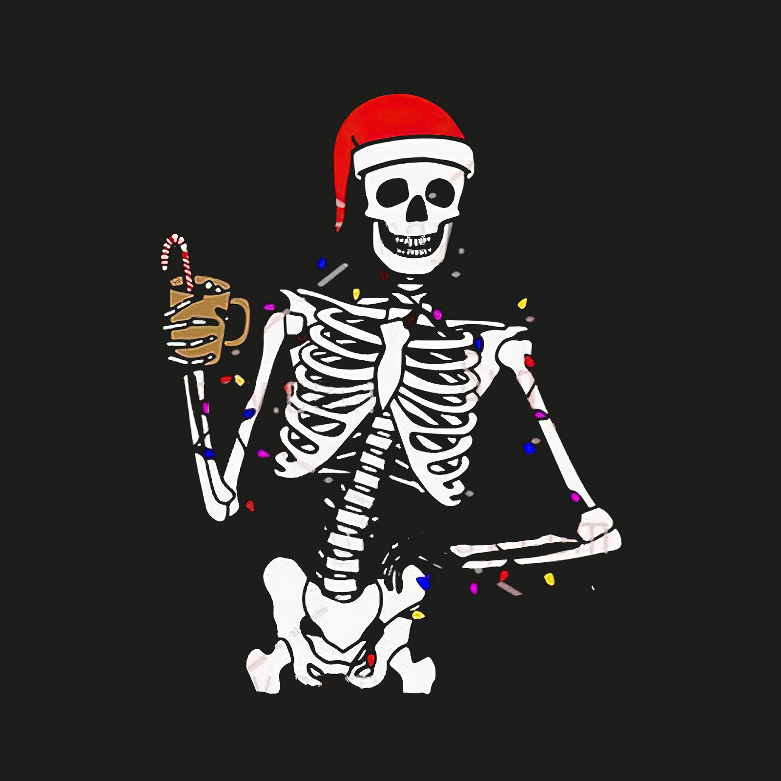 Minnieskull Cool Skull With Christmas Hat Women Sweatshirt - chicyea