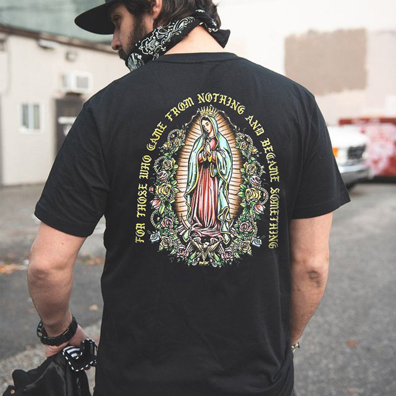 Uprandy Virgin Mary Printed Men Stylish T-Shirt - chicyea