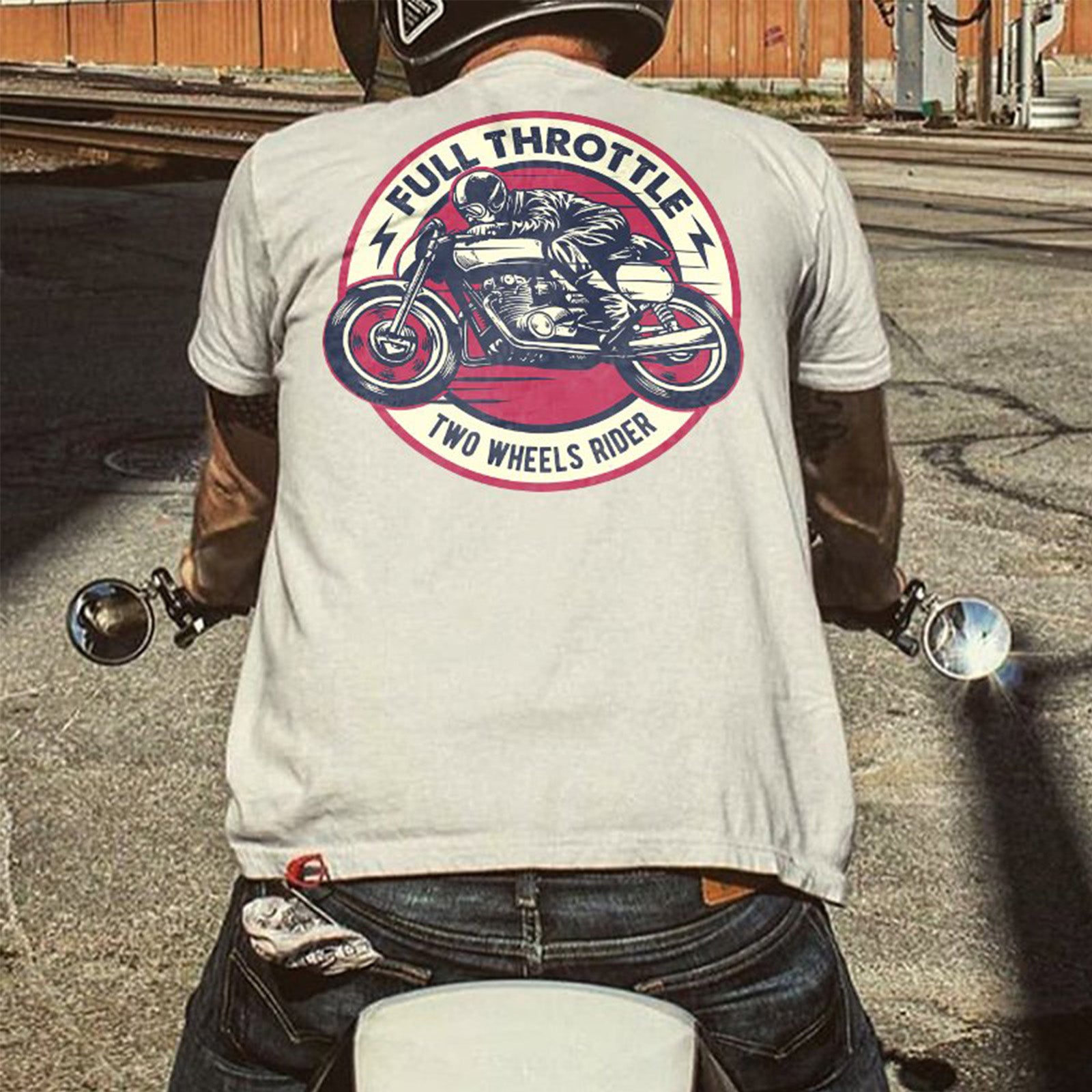 Uprandy Motorcycle Graphic Printed T-Shirt - chicyea