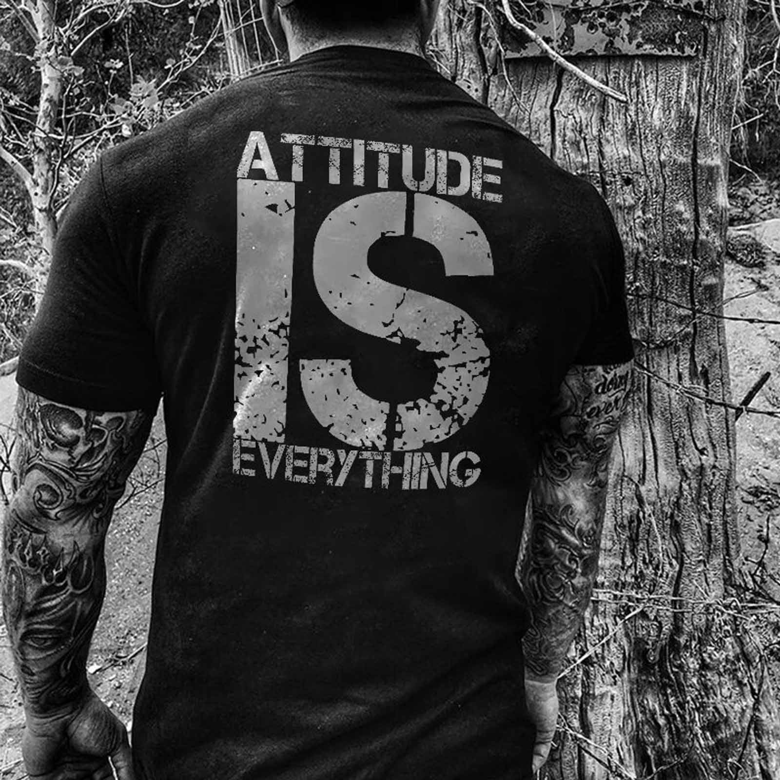 Livereid Attitude Is Everything Letter T-Shirt - chicyea