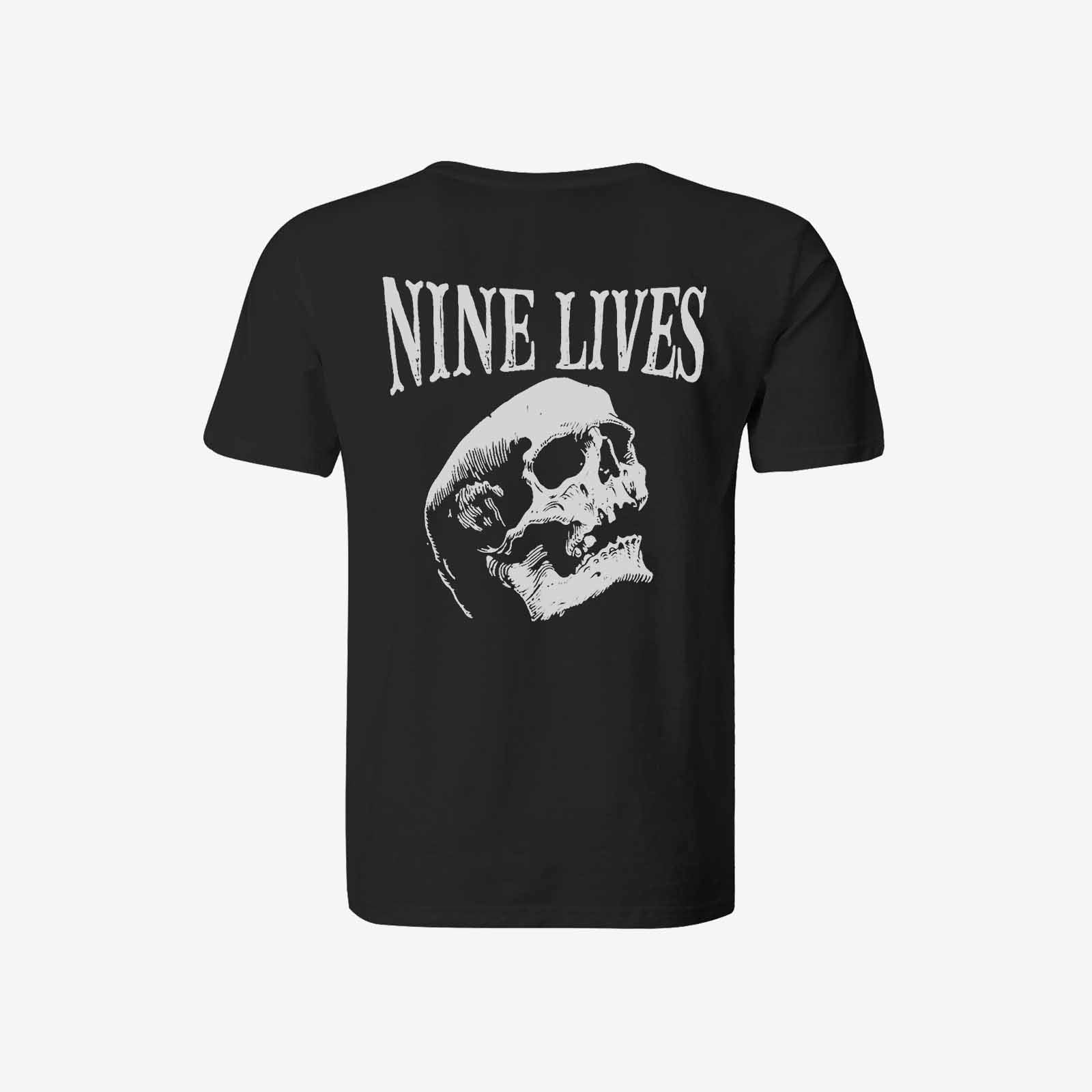 Livereid Nine Lives Skull Casual Letter T-Shirt - chicyea