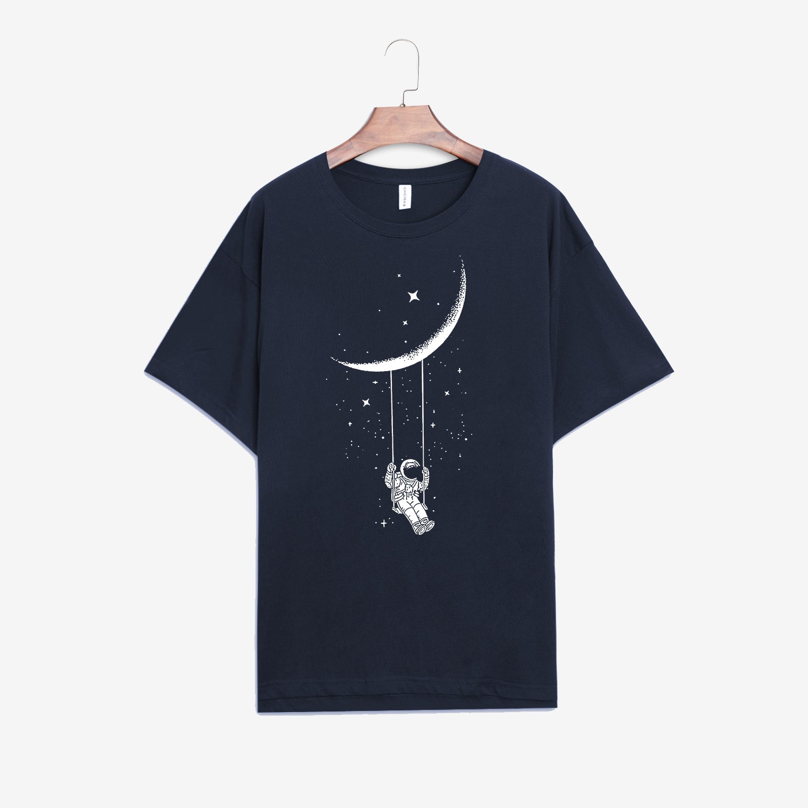Neojana Personalized Astronaut Moon Print Tshirt - chicyea