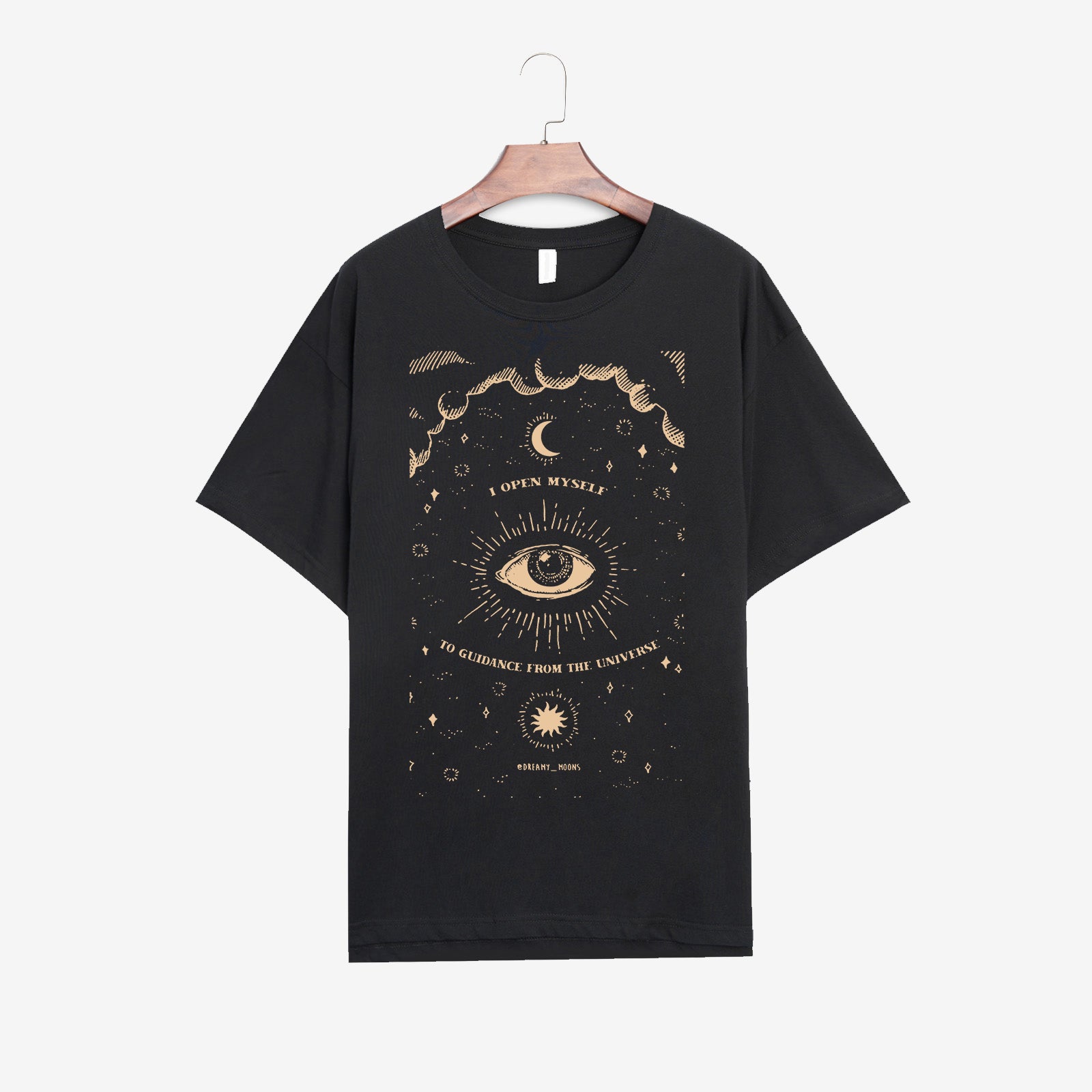 Neojana Eye Moon Printed Designer Oversize T-Shirt - chicyea