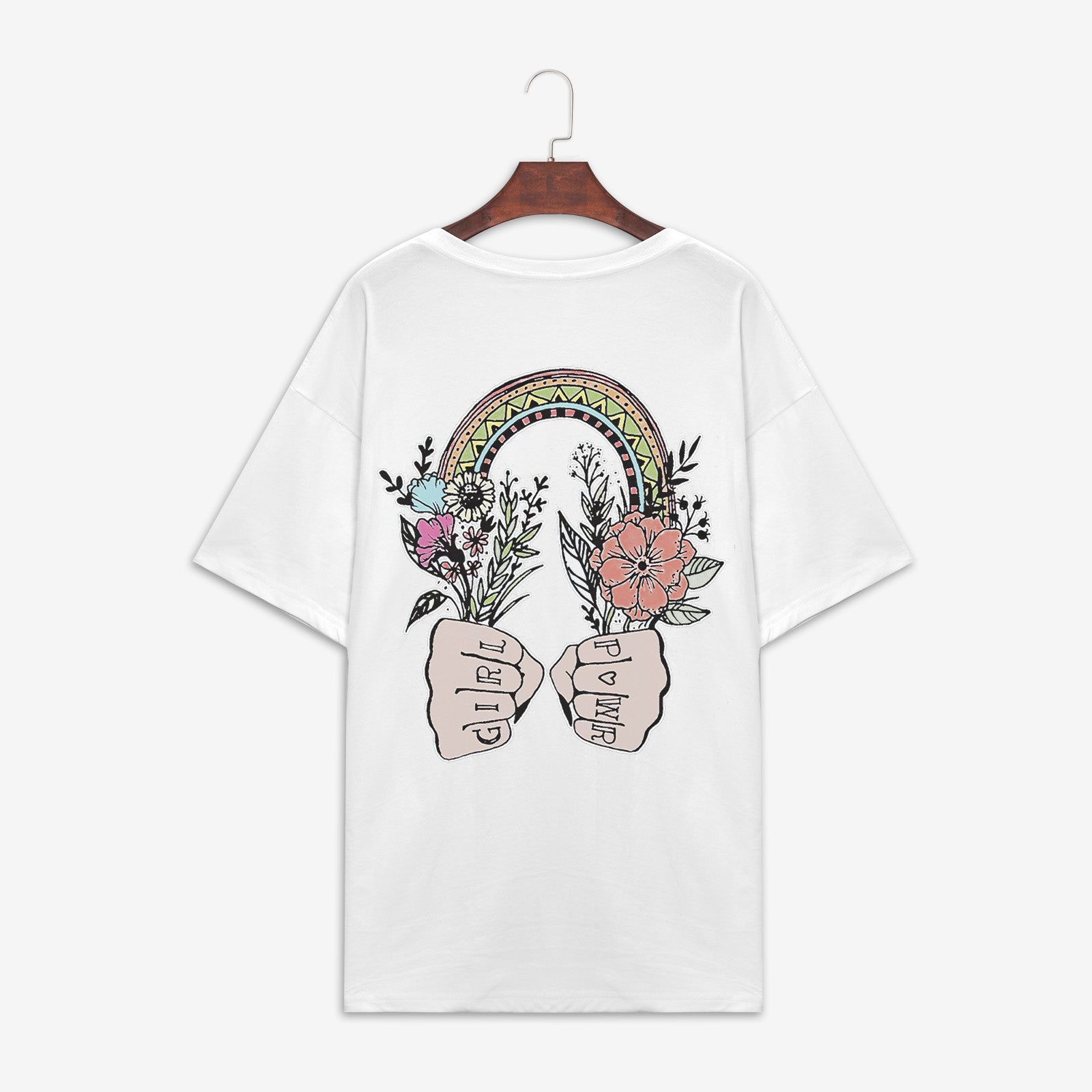 Minnieskull Flower Rainbow Graphic T-Shirt