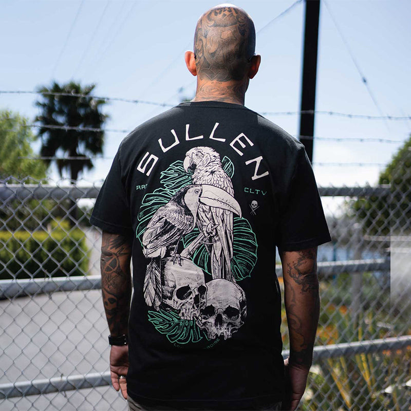 Birds And Skull Printed Men's T-shirt