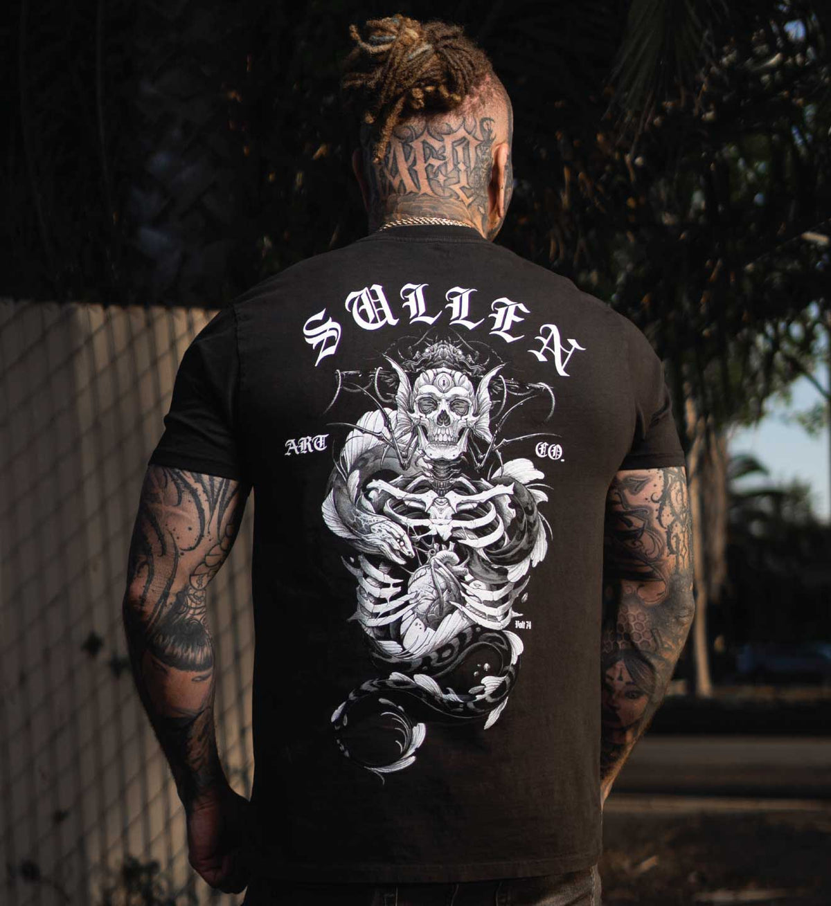 Mermaid Skull Printed Men's T-shirt