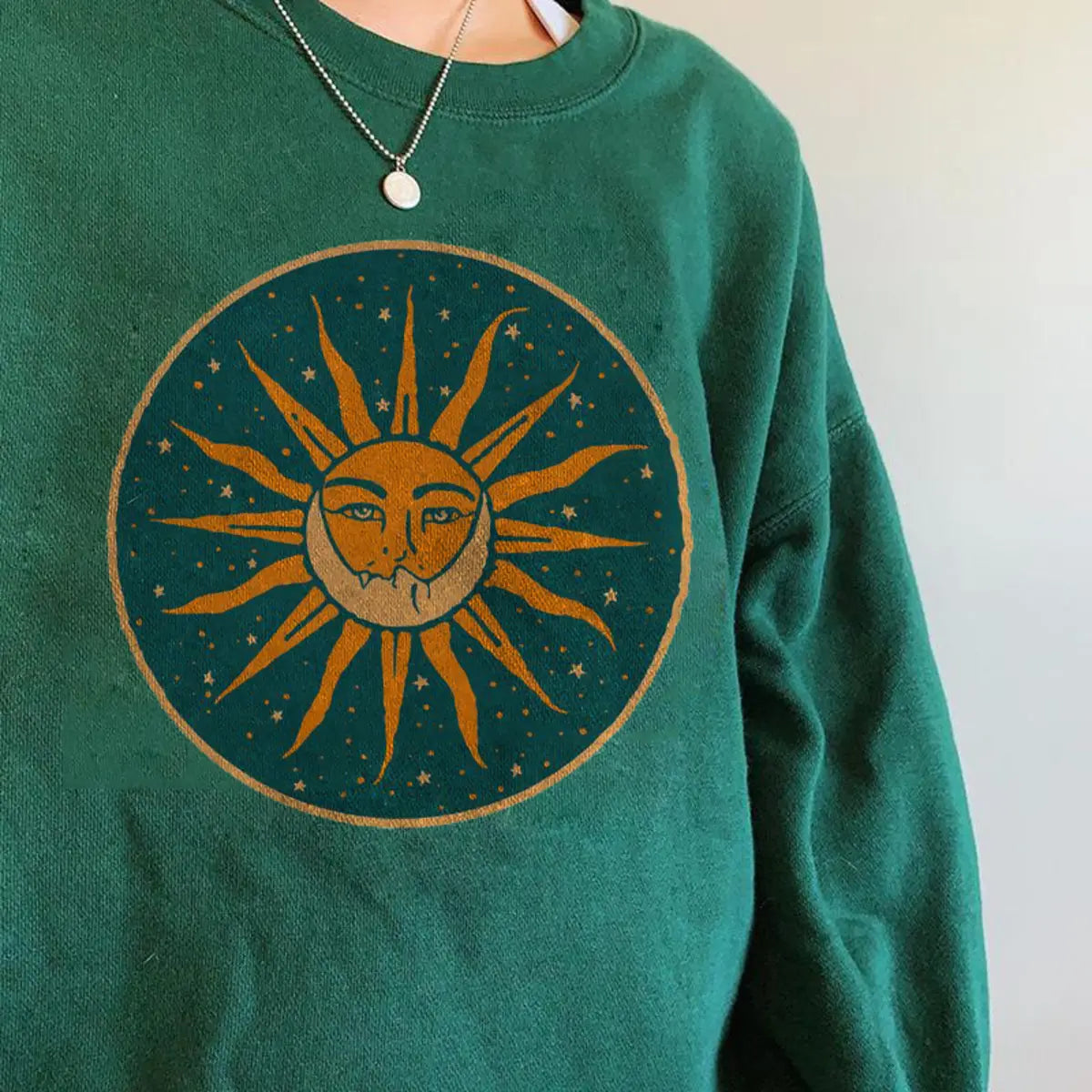 Neojana Designer Classic Sun Moon Print Plus Sweatshirt Image - 3