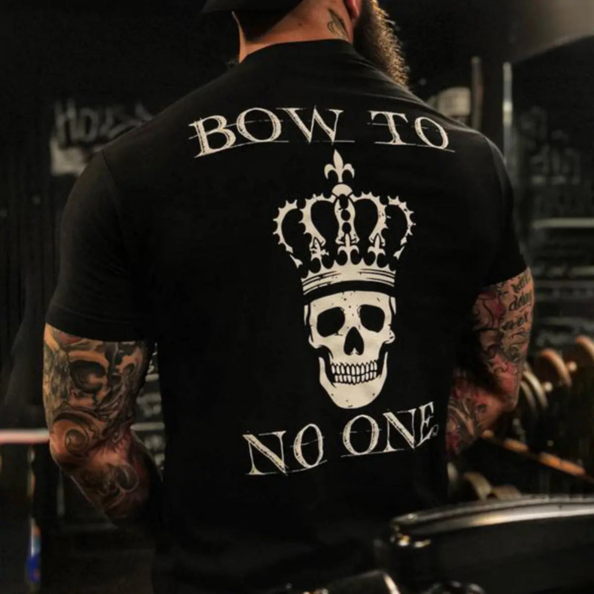 Livereid Skull With Crown Printed T Shirt
