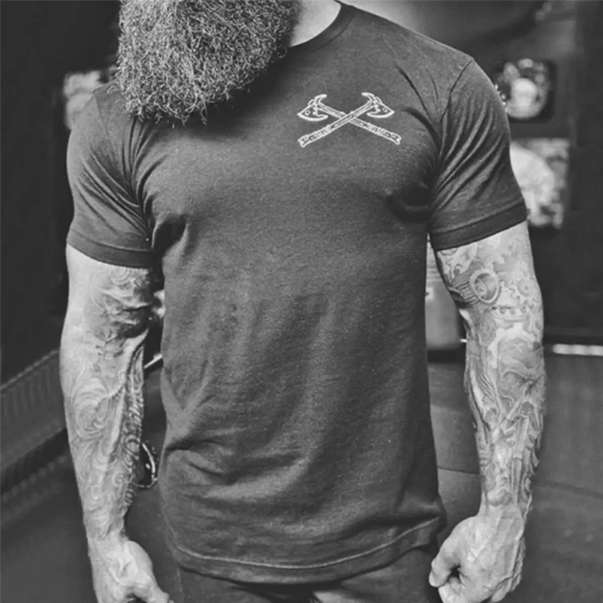 Livereid Men Fashion Skull Print T-Shirt