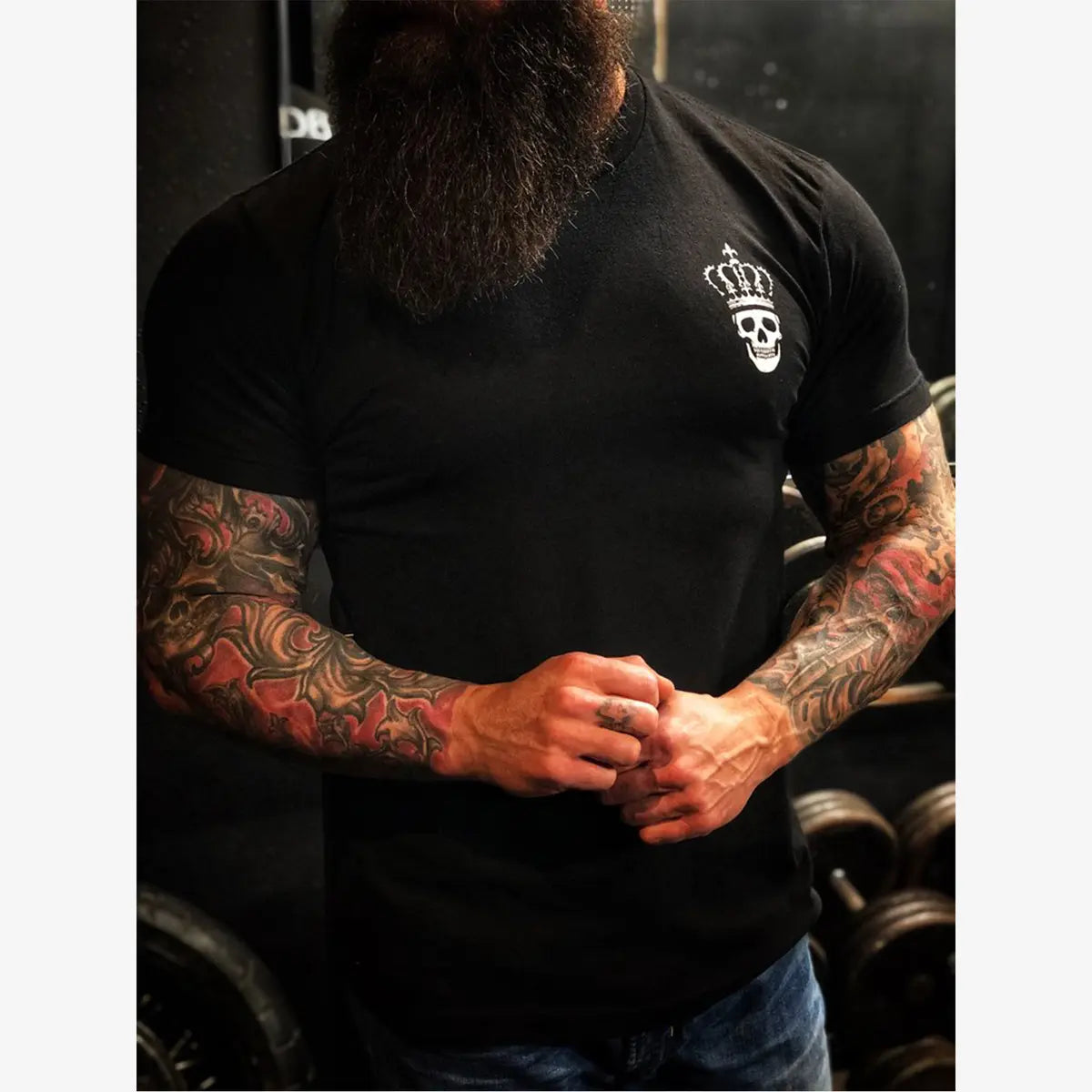 Livereid Skull With Crown Printed T Shirt