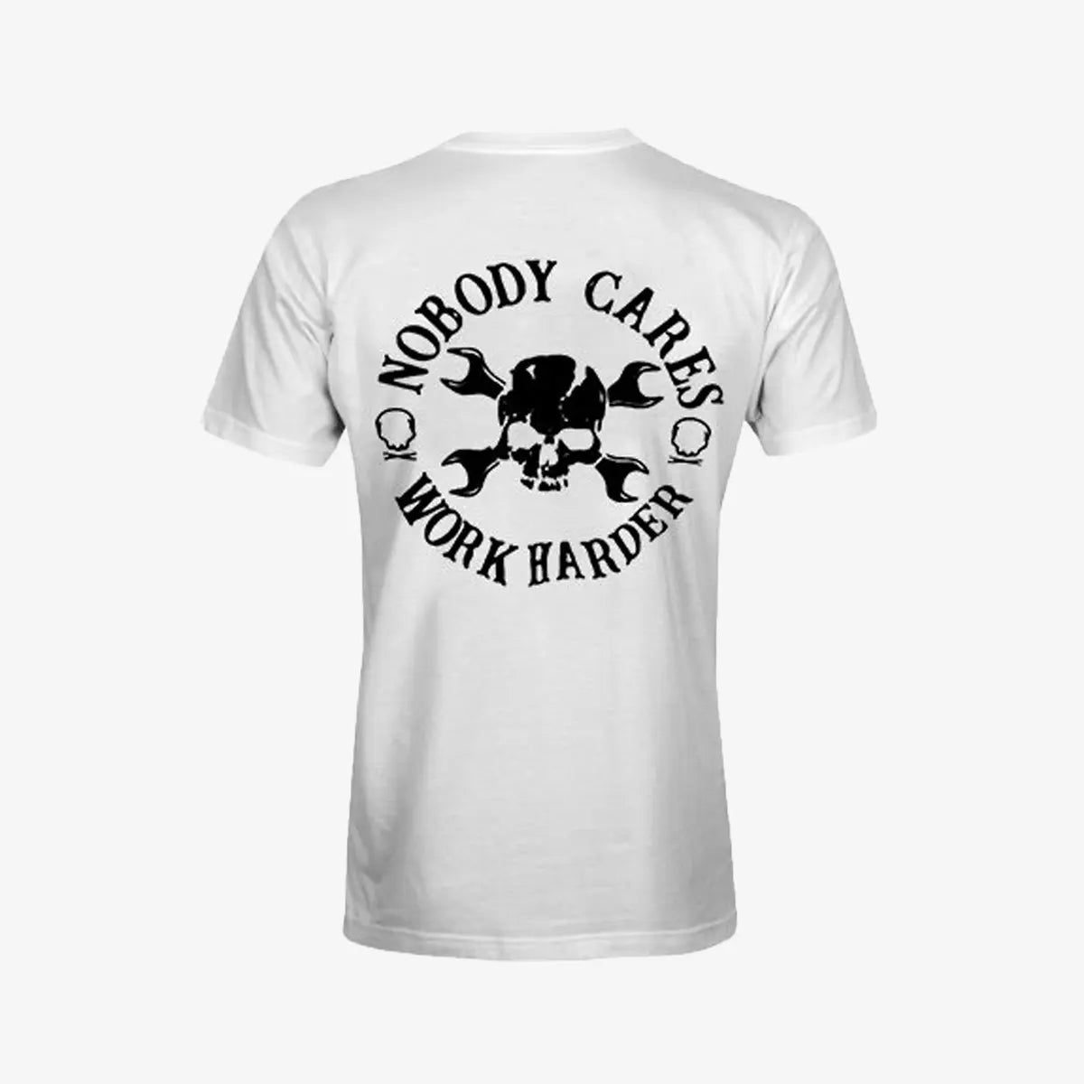 Livereid Black Skull Wrench Crewneck Printed T-Shirt
