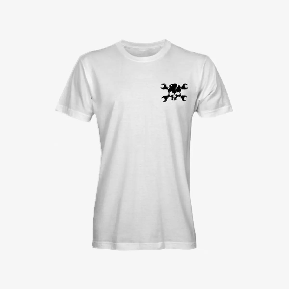 Livereid Black Skull Wrench Crewneck Printed T-Shirt