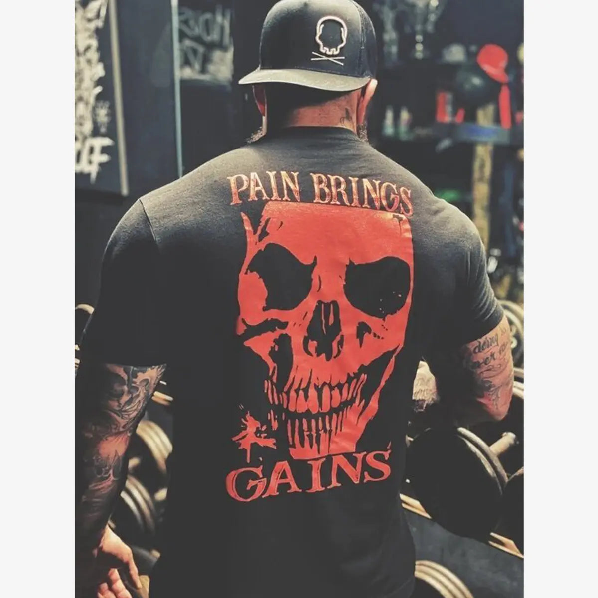 Livereid Black Casual Skull Print Short Sleeve T-Shirt