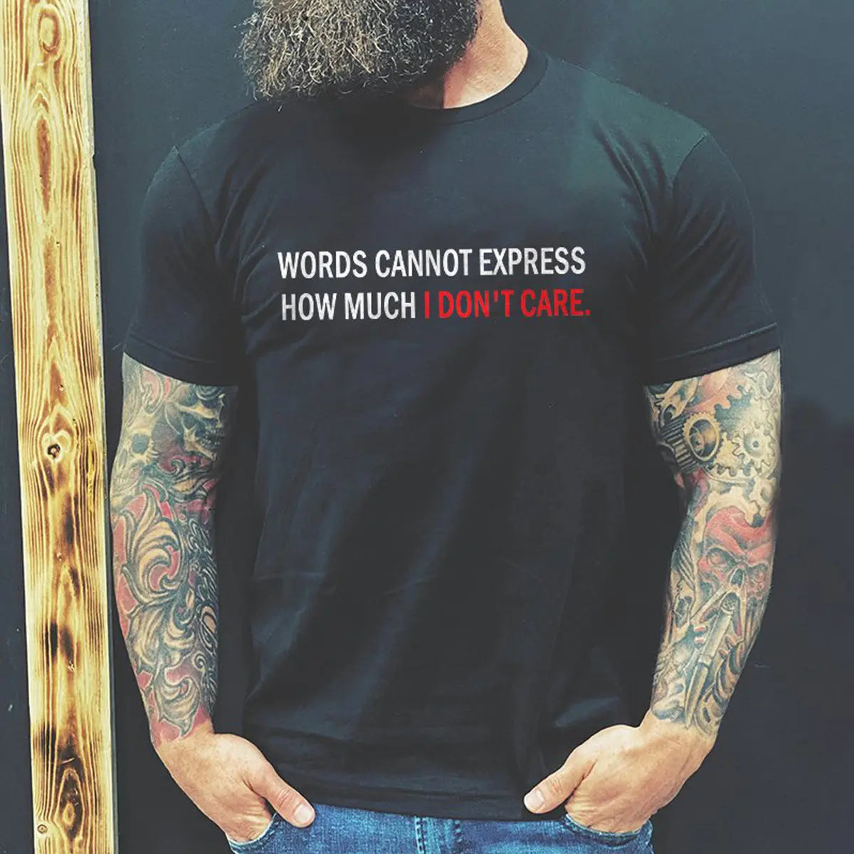 Livereid How Much I Don'T Care Letter T-Shirt
