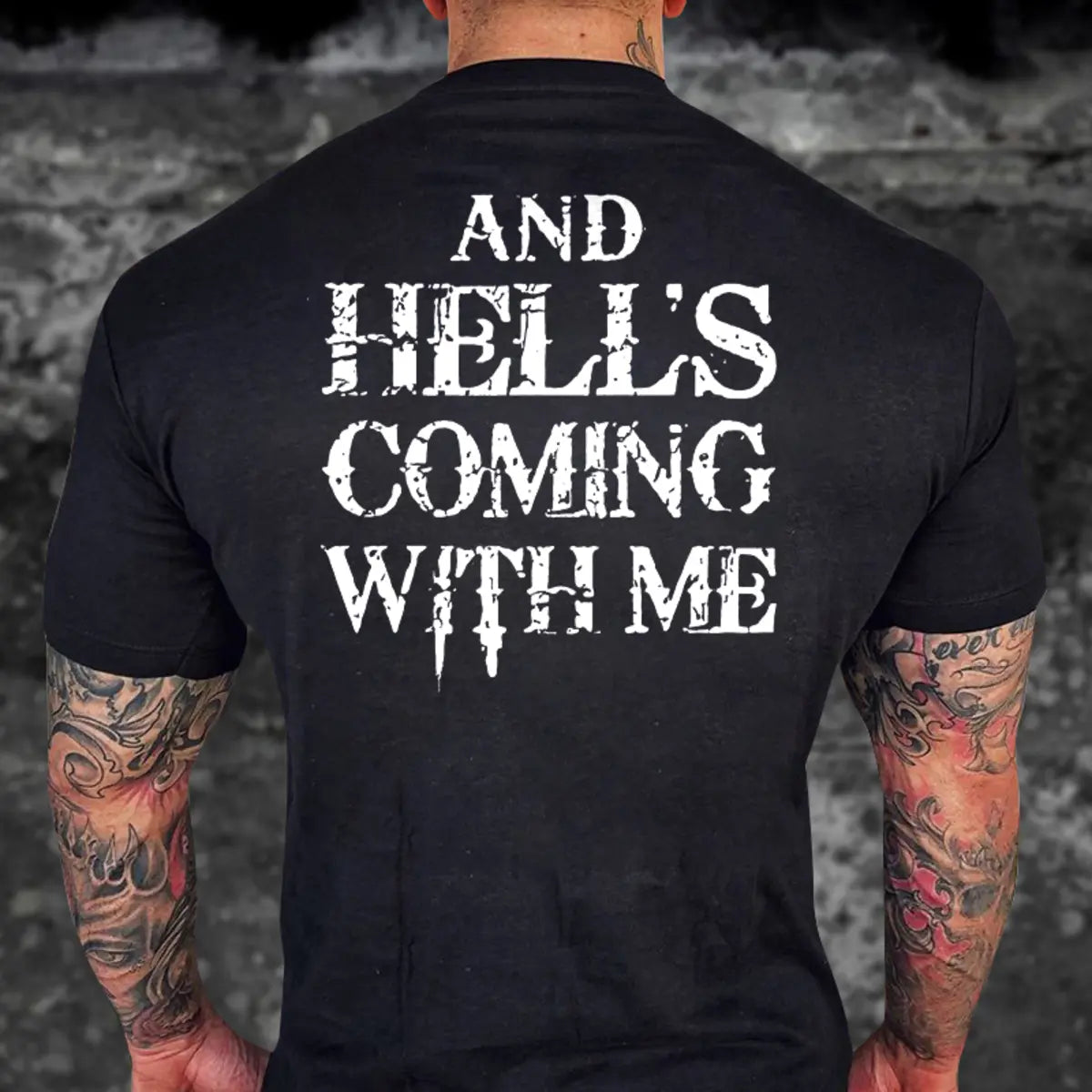 Livereid And Hell's Coming With Me Printed T-shirt