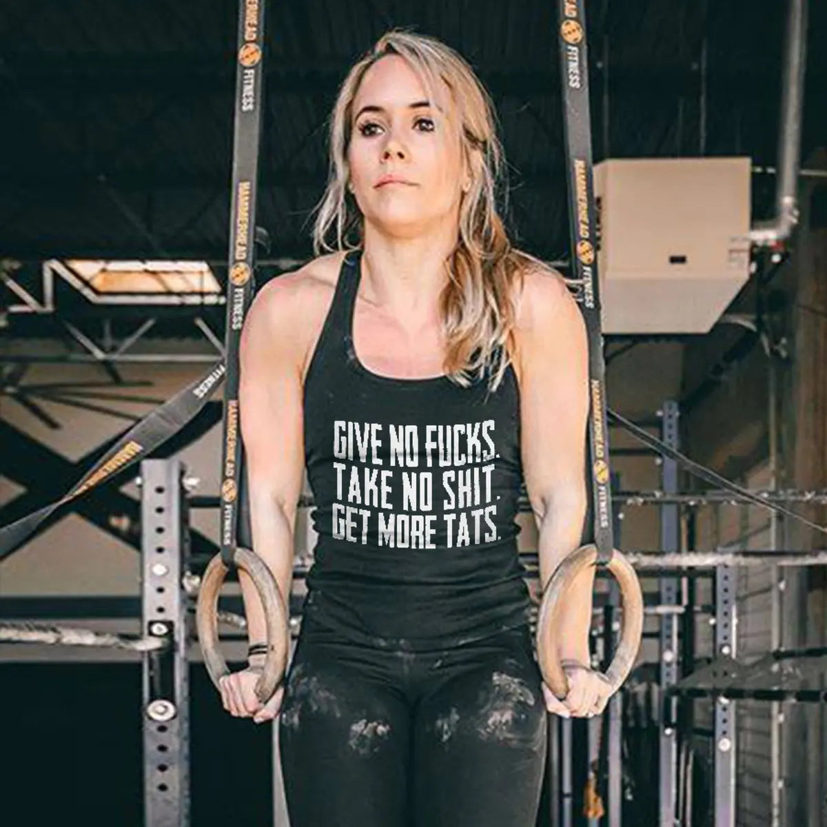 Give No Fxxks Take No Shit Get More Tats Printed Women's Tank