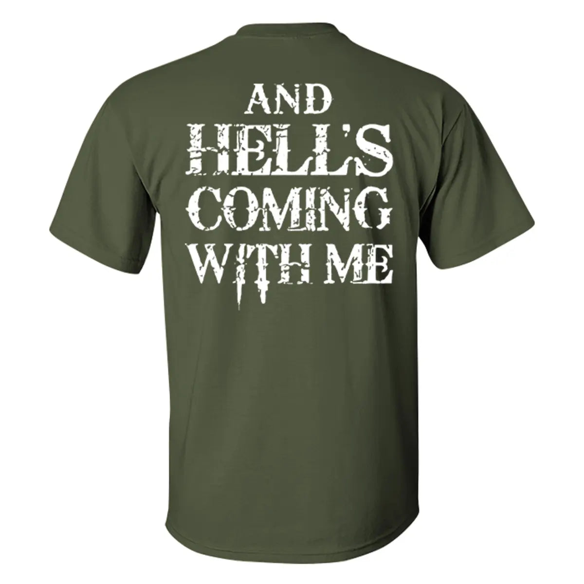 Livereid And Hell's Coming With Me Printed T-shirt