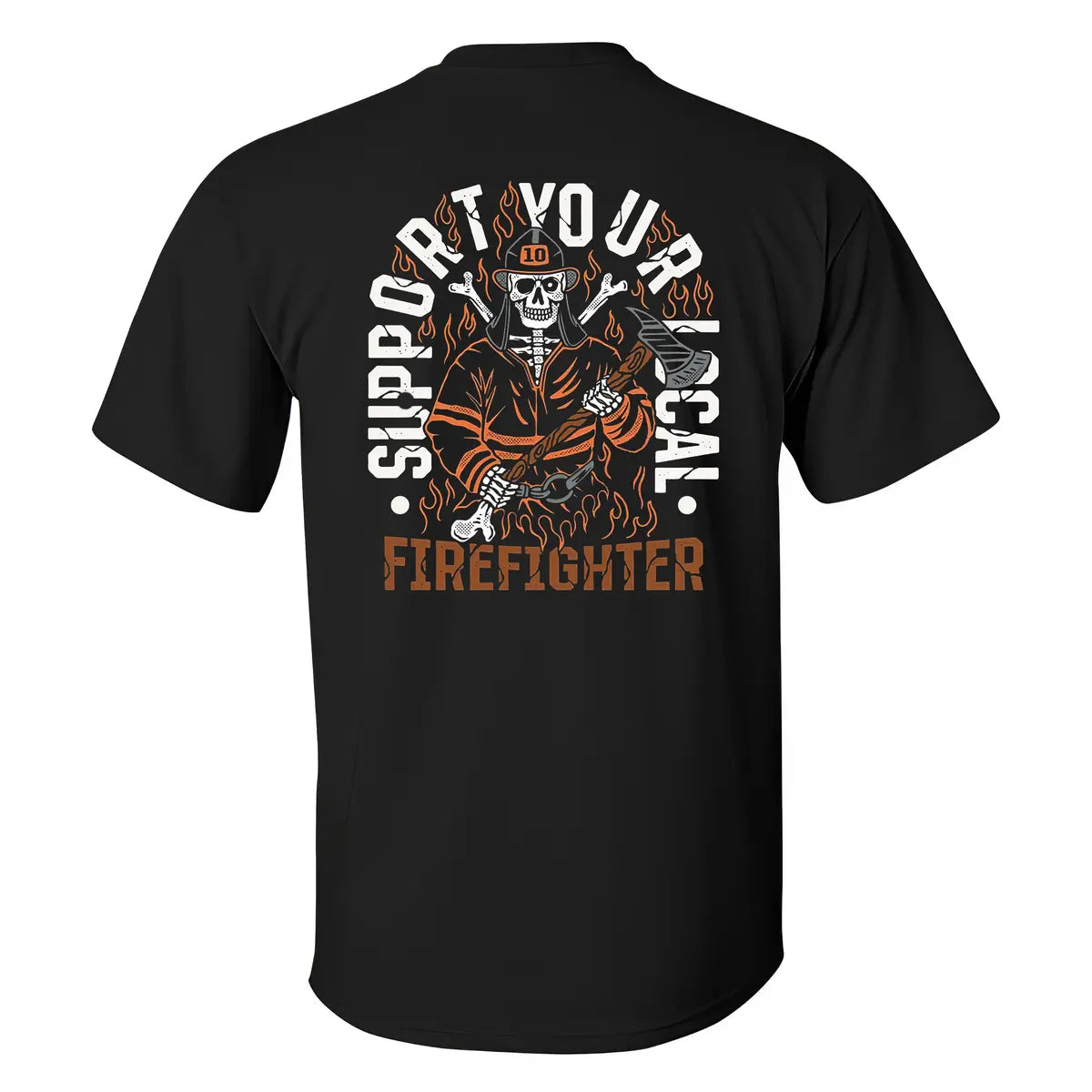 Livereid Support Your Local Firefighter Printed Men's T-shirt