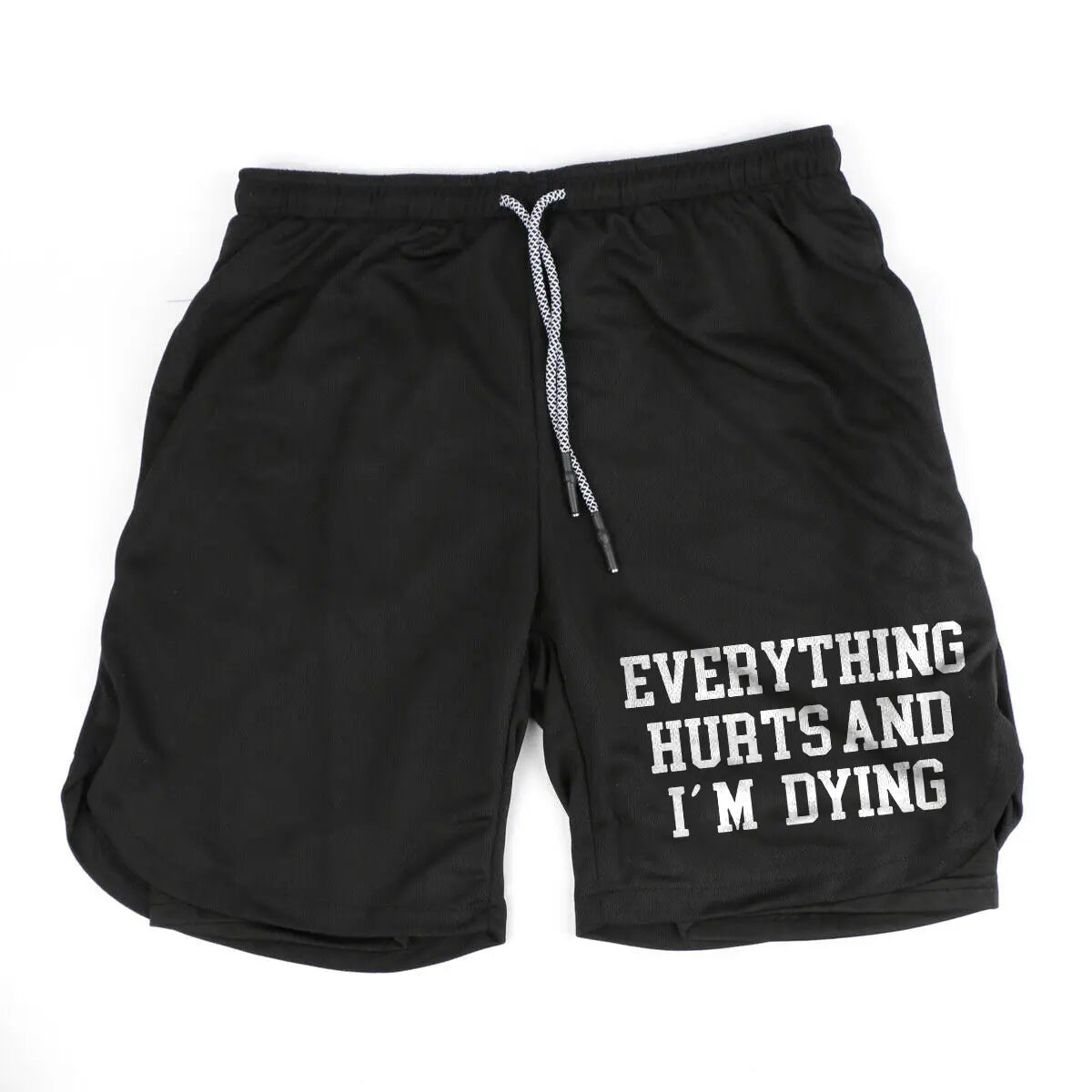 Herrenshorts mit „Everything Hurts And I'm Dying“-Print 