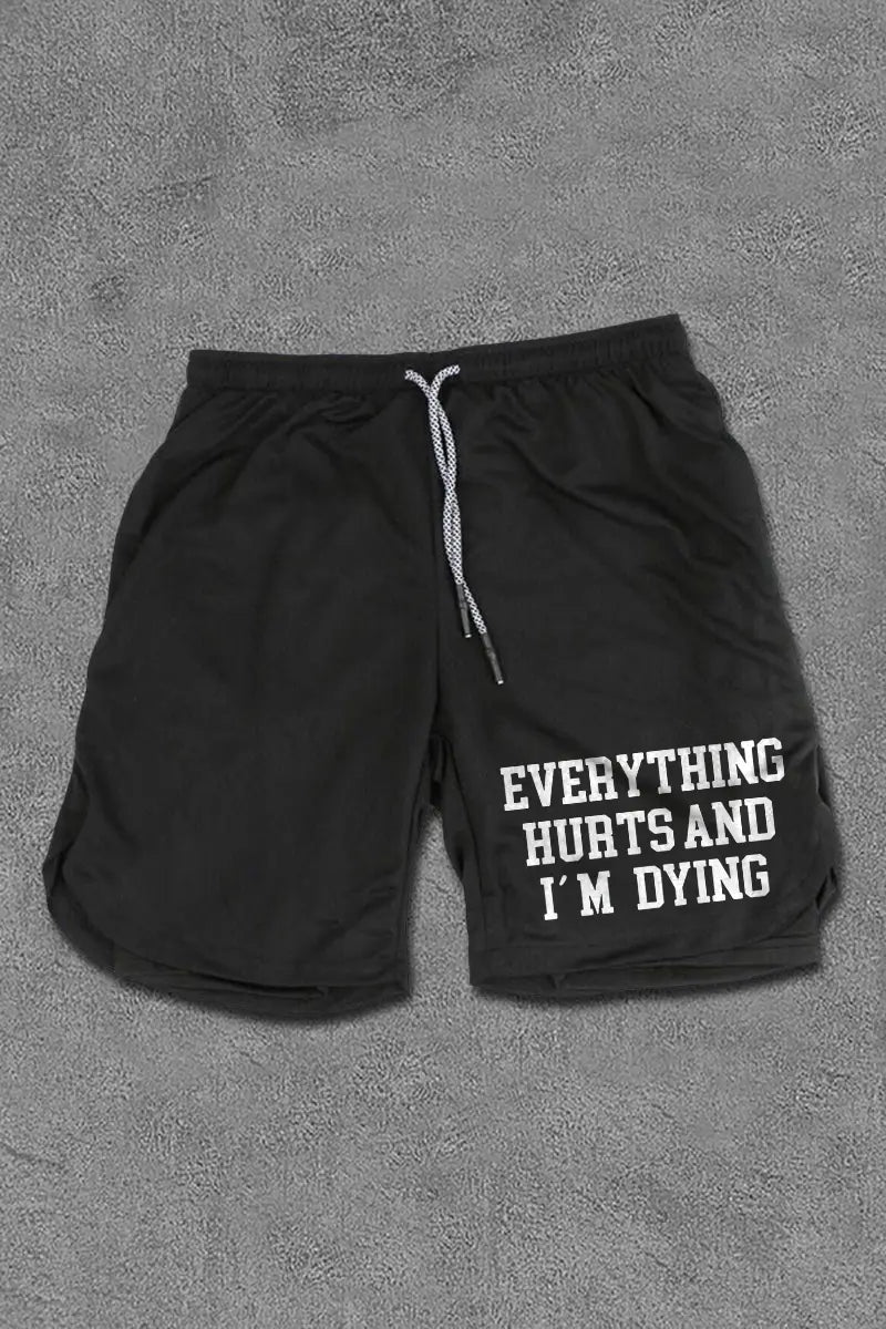 Herrenshorts mit „Everything Hurts And I'm Dying“-Print 