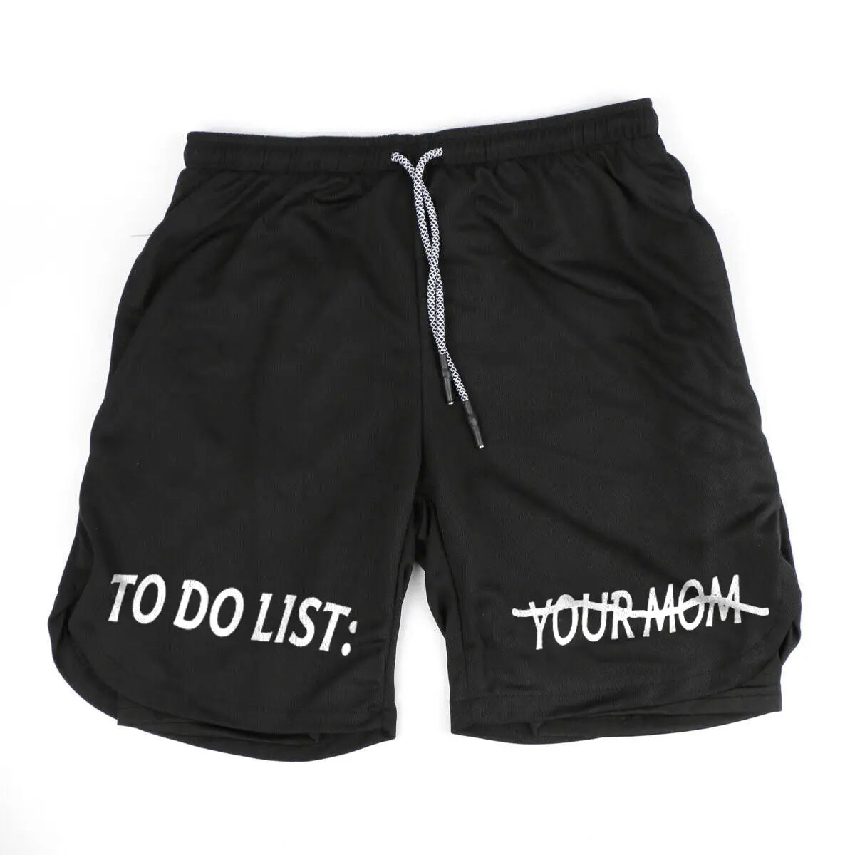 All-In-One-Fitnessshorts für Herren mit To-Do-Listen-Print 