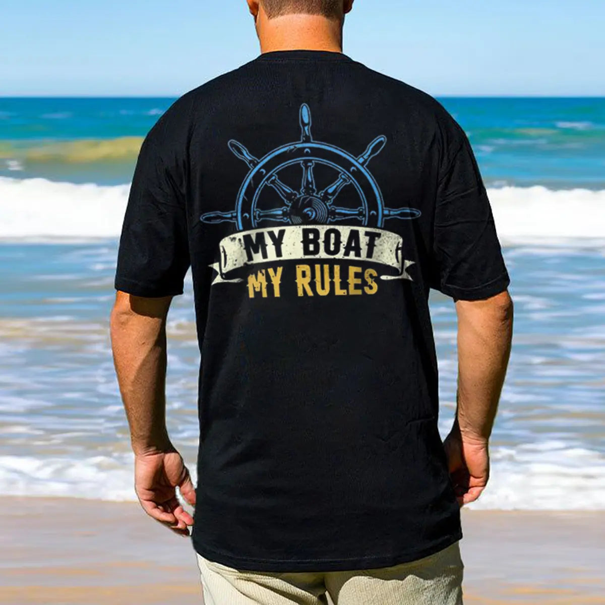 My Boat My Rules Printed Men's T-shirt
