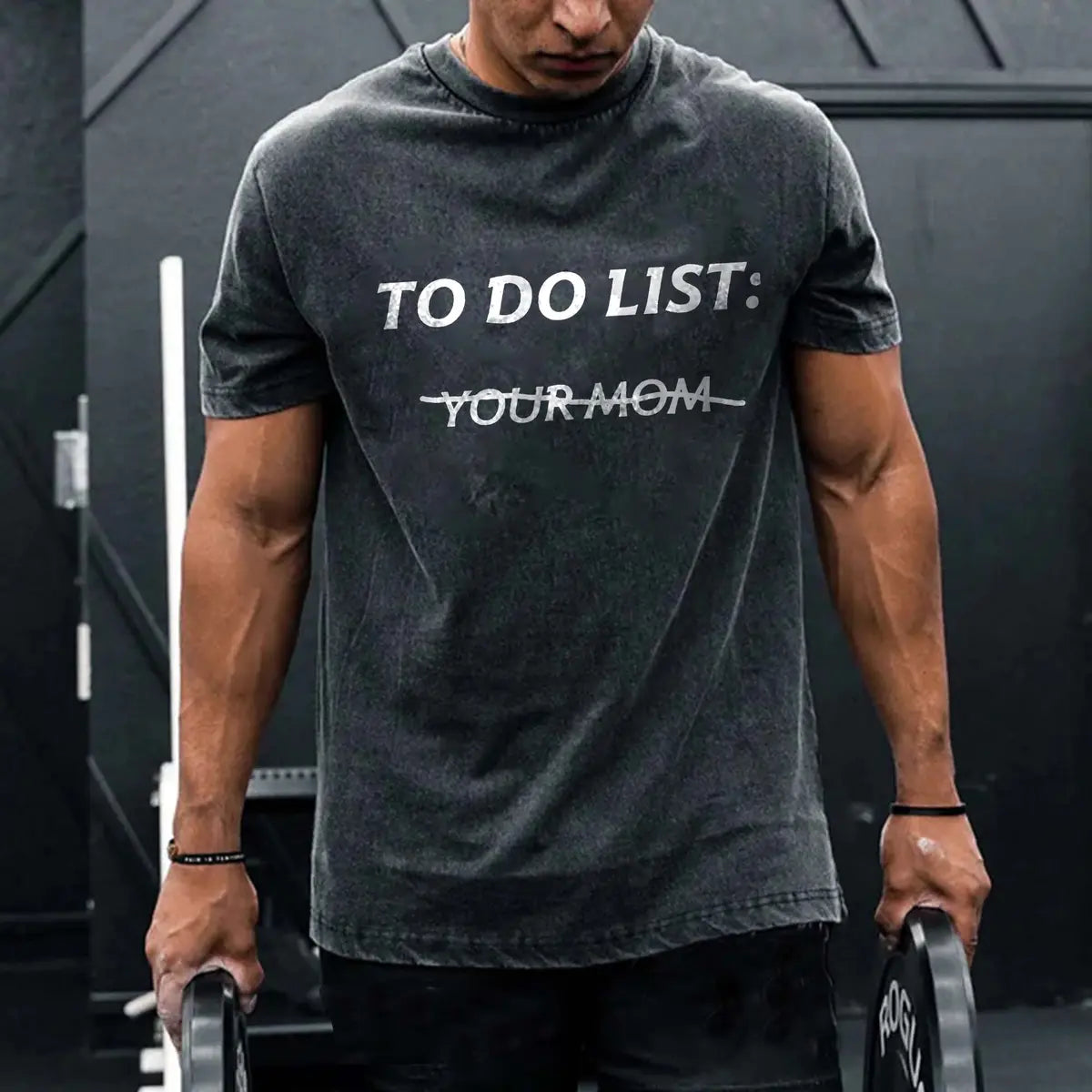 To Do List: Your Mom Printed  Washed T-Shirt