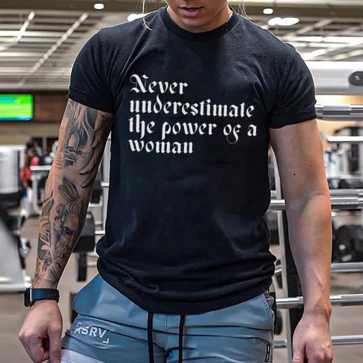 Never Underestimate The Power Of Woman Printed Women's T-shirt