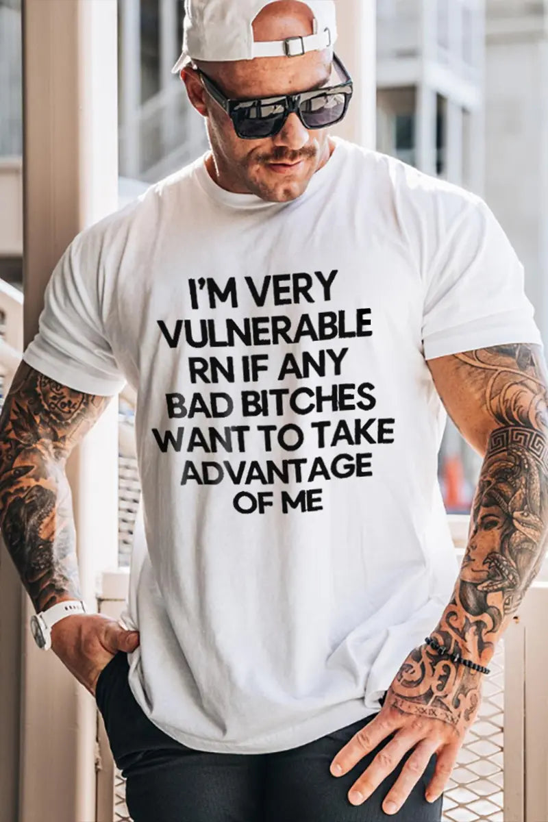 I'm Very Vulnerable  Printed Men's T-shirt
