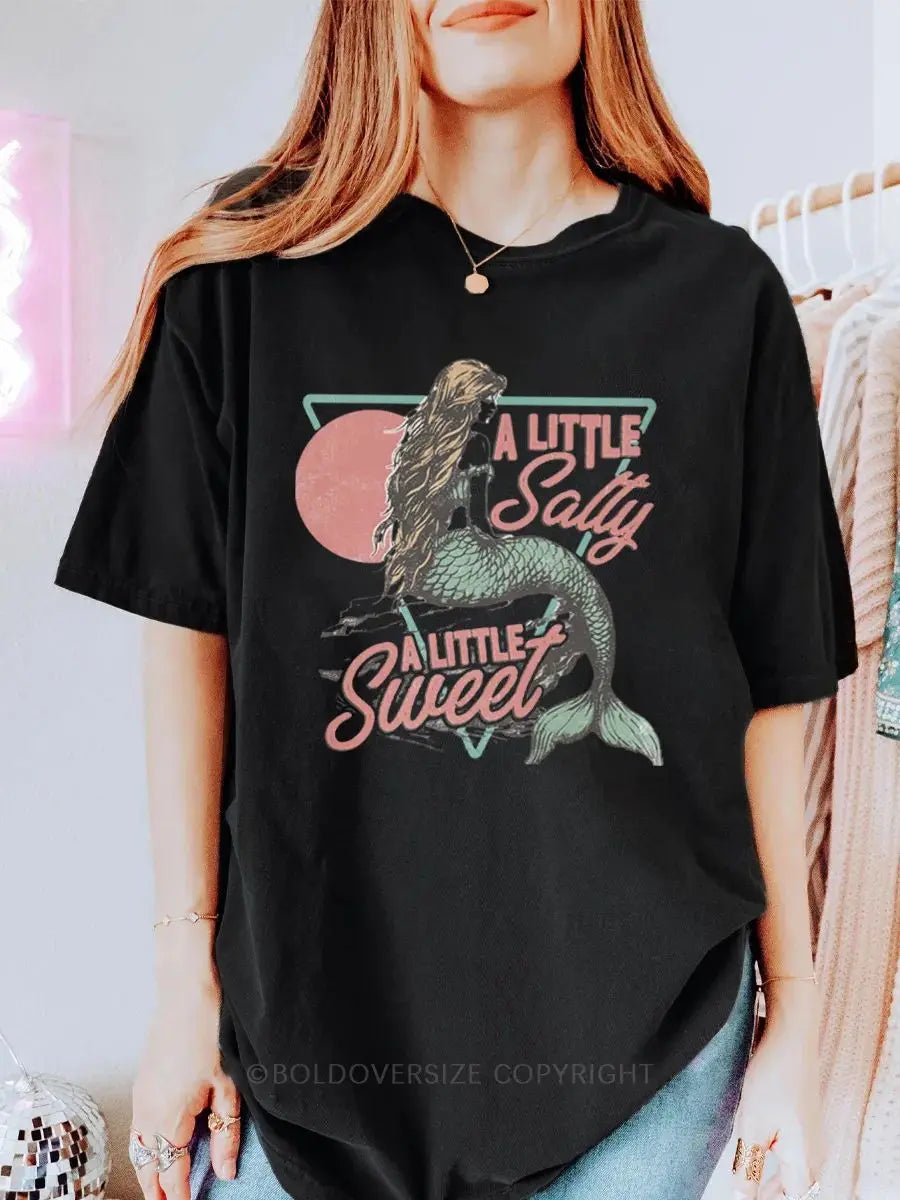 Vintage A Little Salty A Little Sweet Printed Oversized Unisex T-shirts
