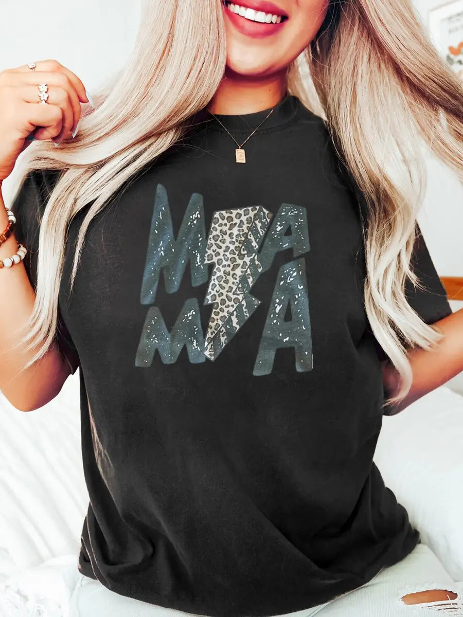 Lightning Bolt Mama Graphic Printed Oversized Unisex T-shirts