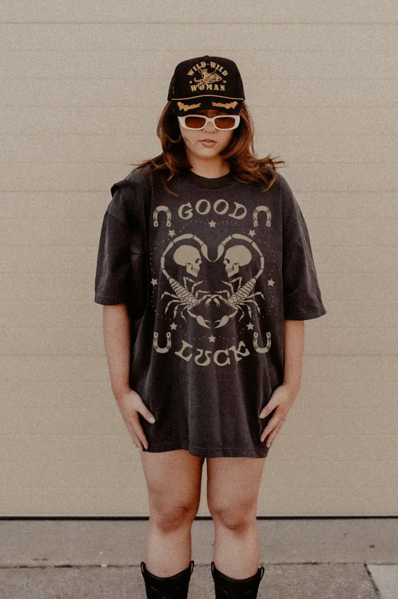 Good Luck Printed Oversized Unisex T-shirts