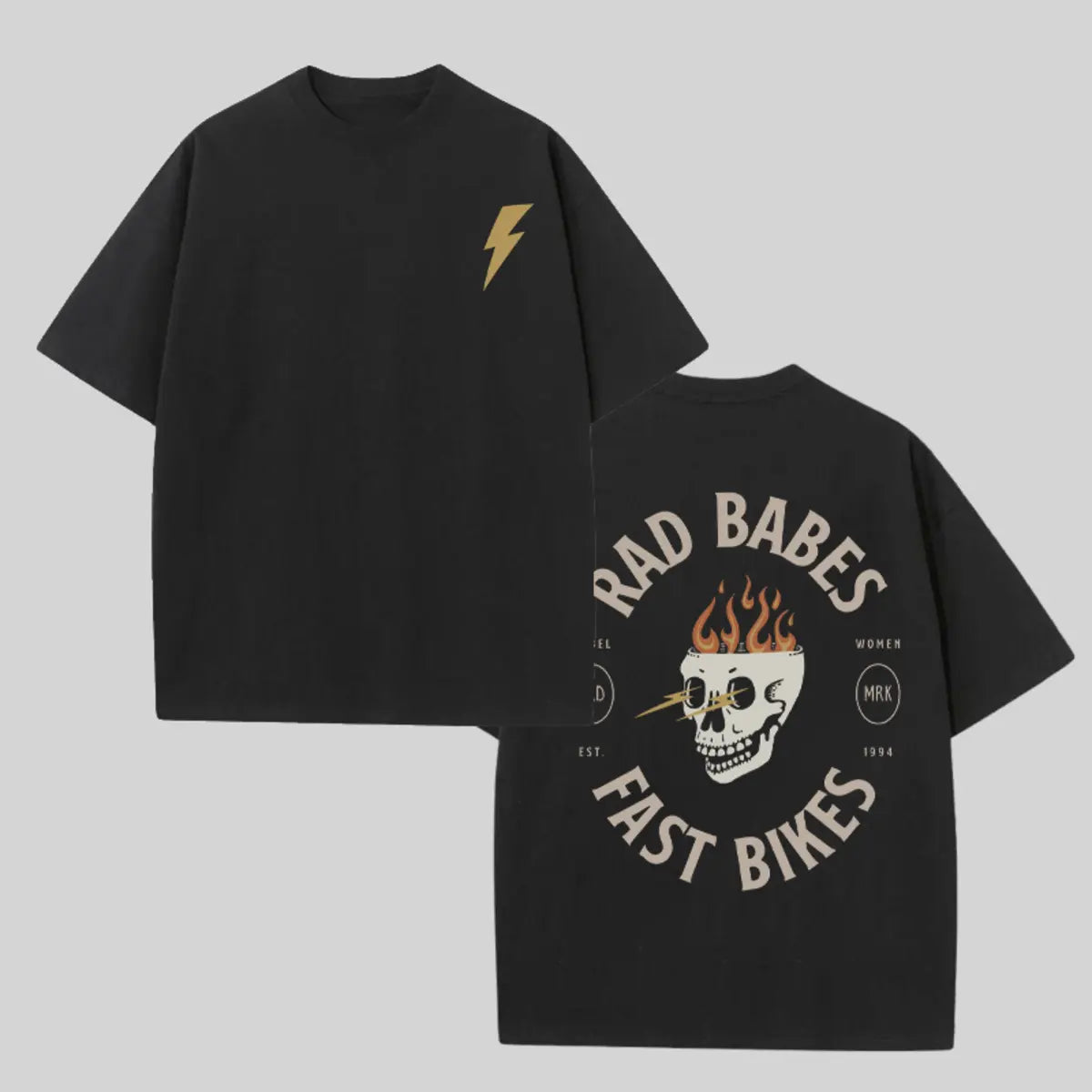 Rad Babes Fast Bikes Printed Oversized Unisex T-shirts