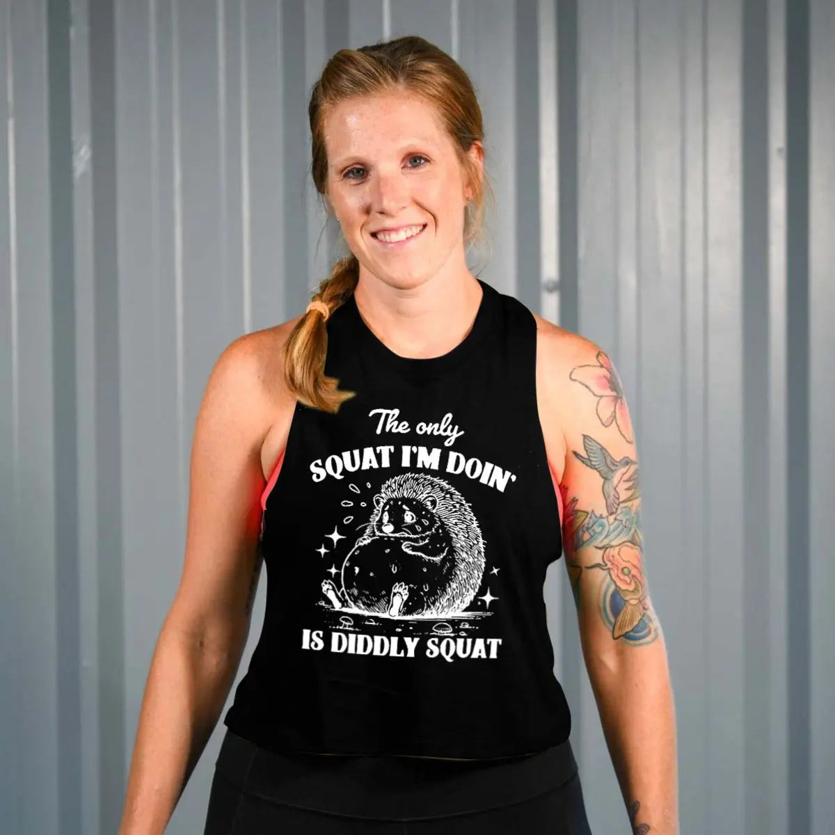 The Only Squat I'm Doin' Is Diddly Squat Printed Women's Vest