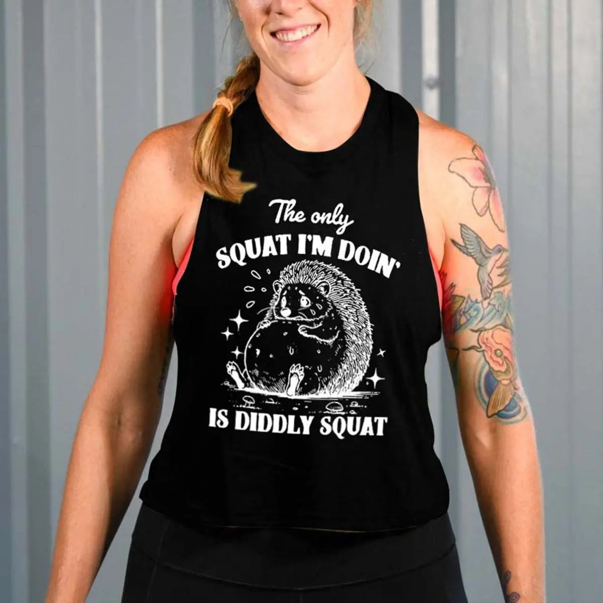 The Only Squat I'm Doin' Is Diddly Squat Printed Women's Vest