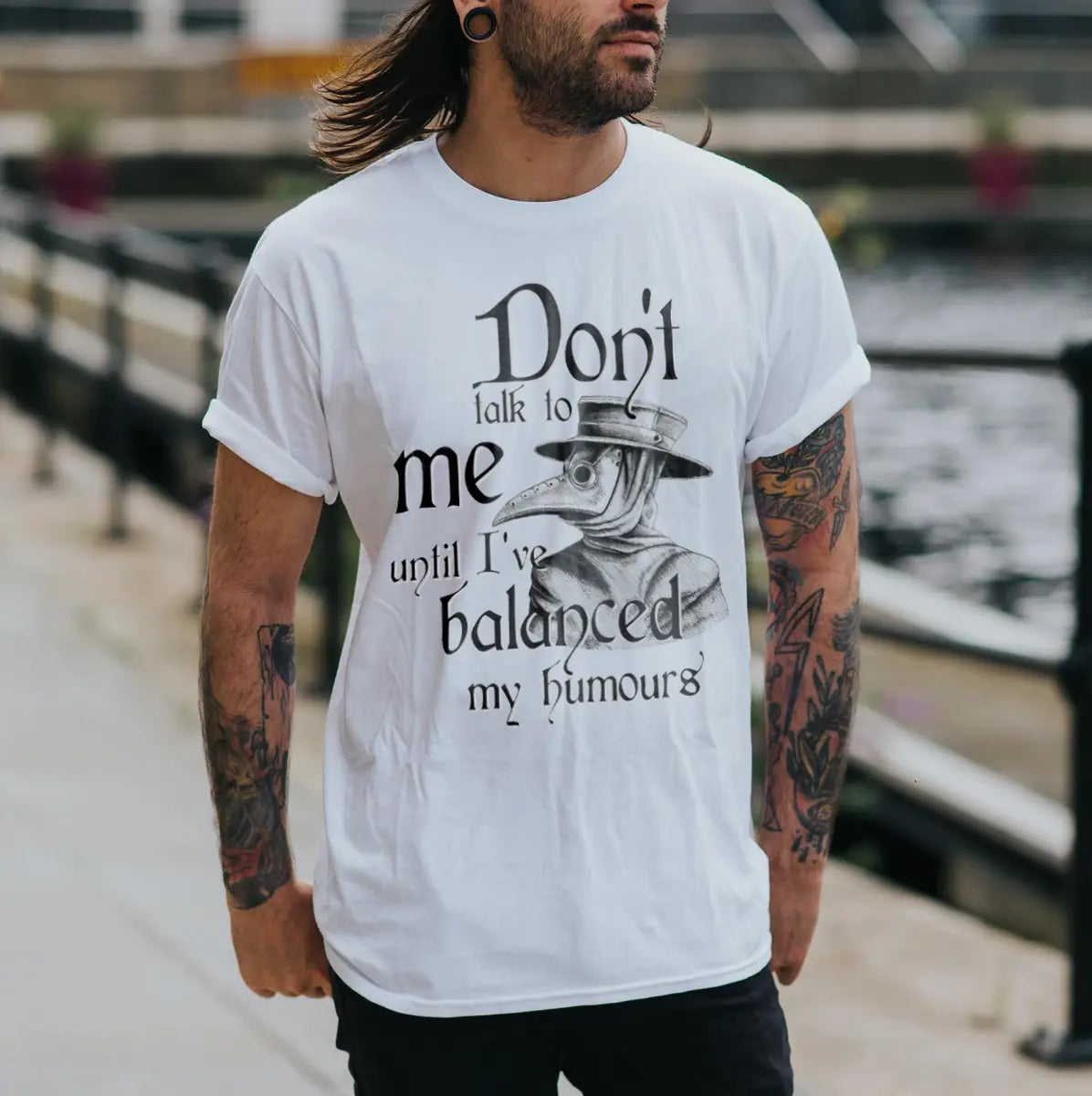 Don't Talk To Me Until I've Balanced My Humours Printed Men's T-shirt