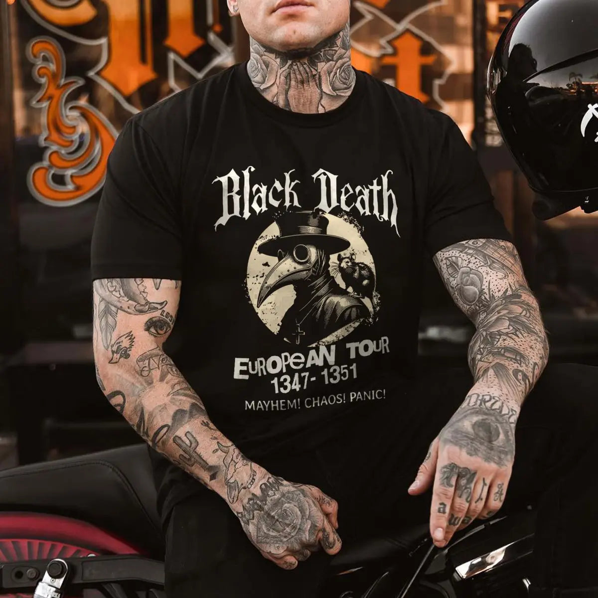 Black Death European Tour Printed Men's T-Shirt