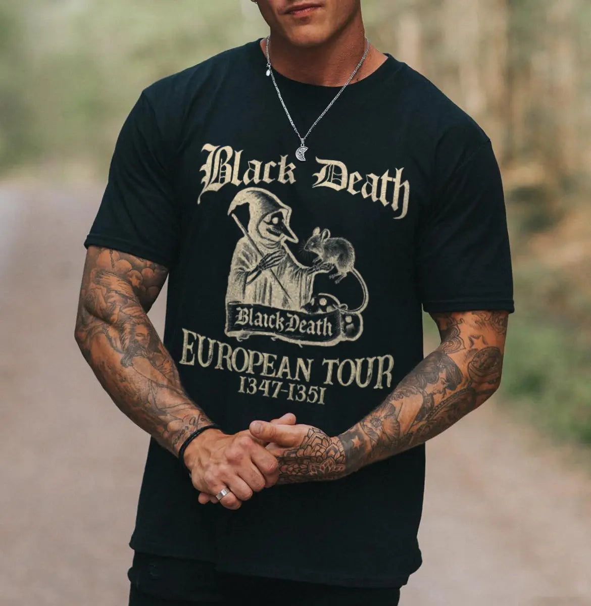 Black Death European Tour Tour Printed Men's T-Shirt