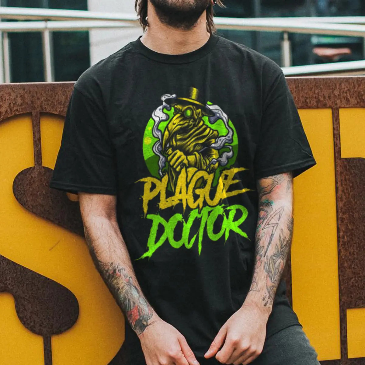 Plague Doctor Printed Men's T-Shirt